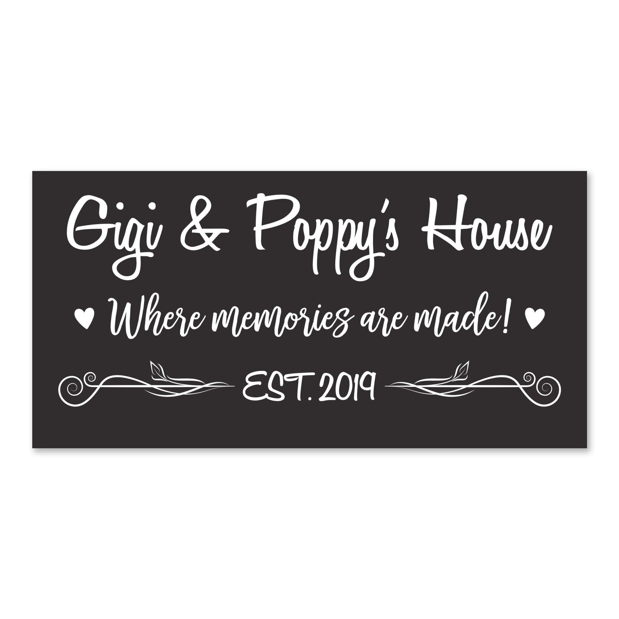 Personalized Grandparents Plaque Memories Year - Gigi & Poppy - LifeSong Milestones