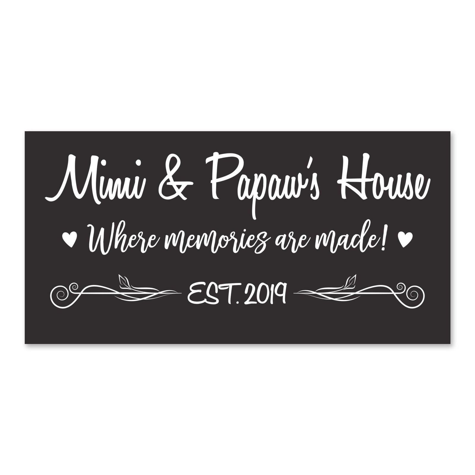 Personalized Grandparents Plaque Memories Year - Mimi & Papaw - LifeSong Milestones