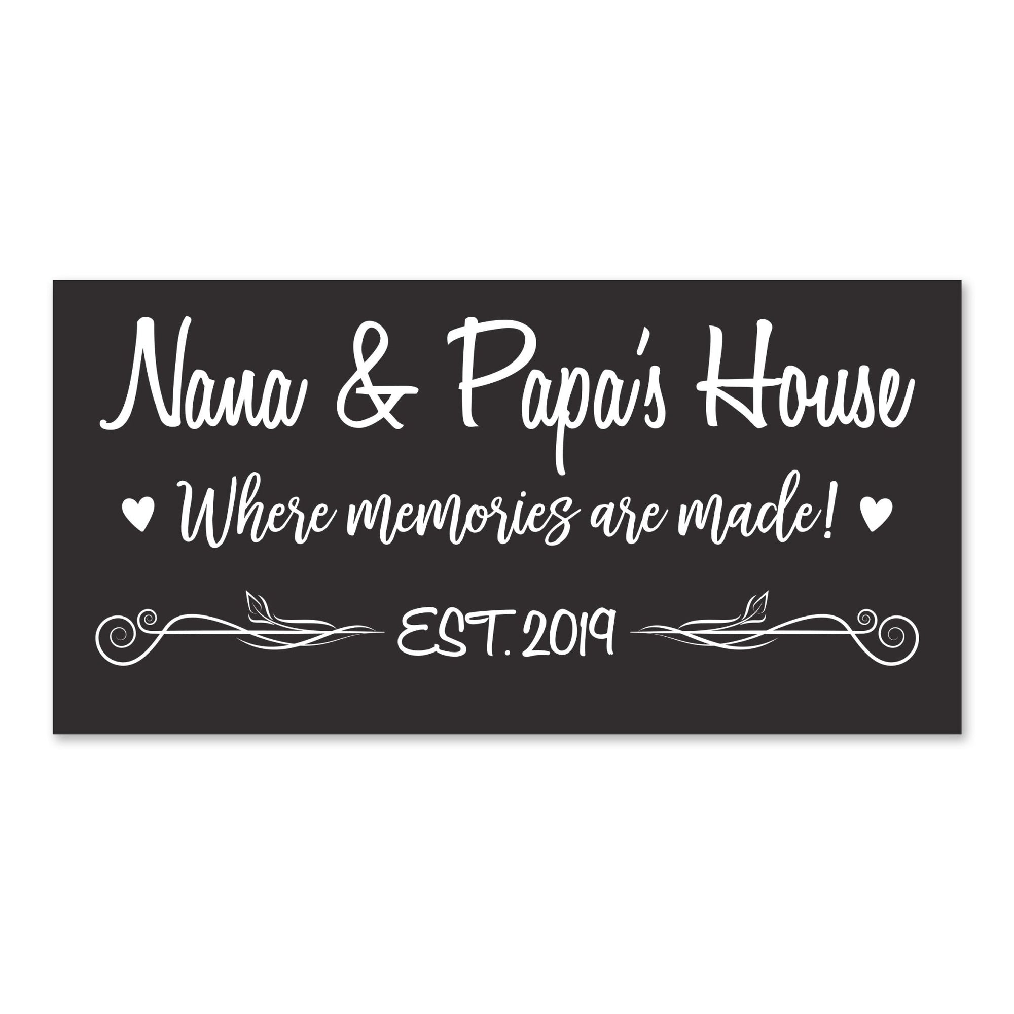 Personalized Grandparents Plaque Memories Year - Nana & Papa - LifeSong Milestones