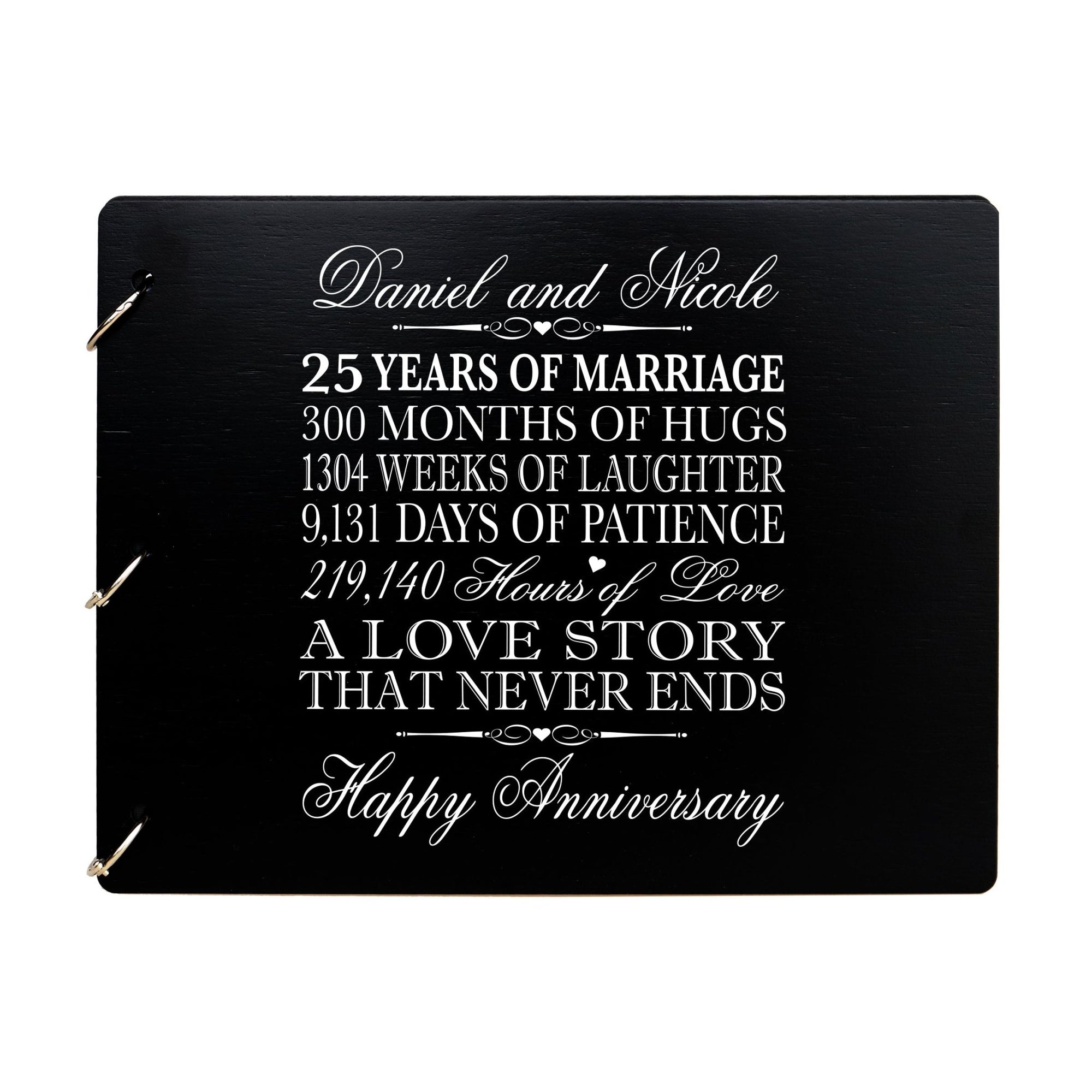 Personalized Guest Book Sign for 25th Wedding Anniversary - A Love Story - LifeSong Milestones
