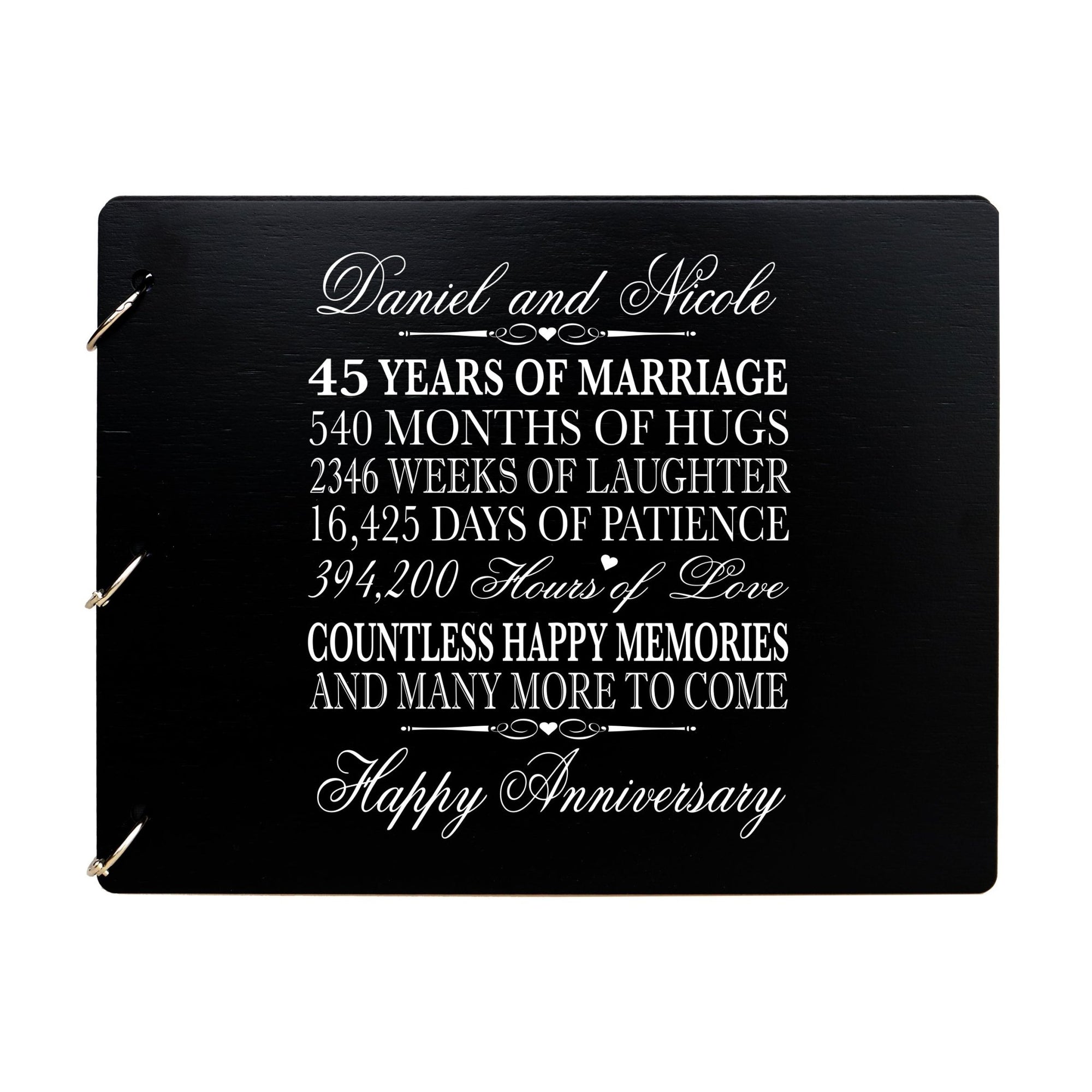 Personalized Guest Book Sign for 45th Wedding Anniversary - Happy Memories - LifeSong Milestones