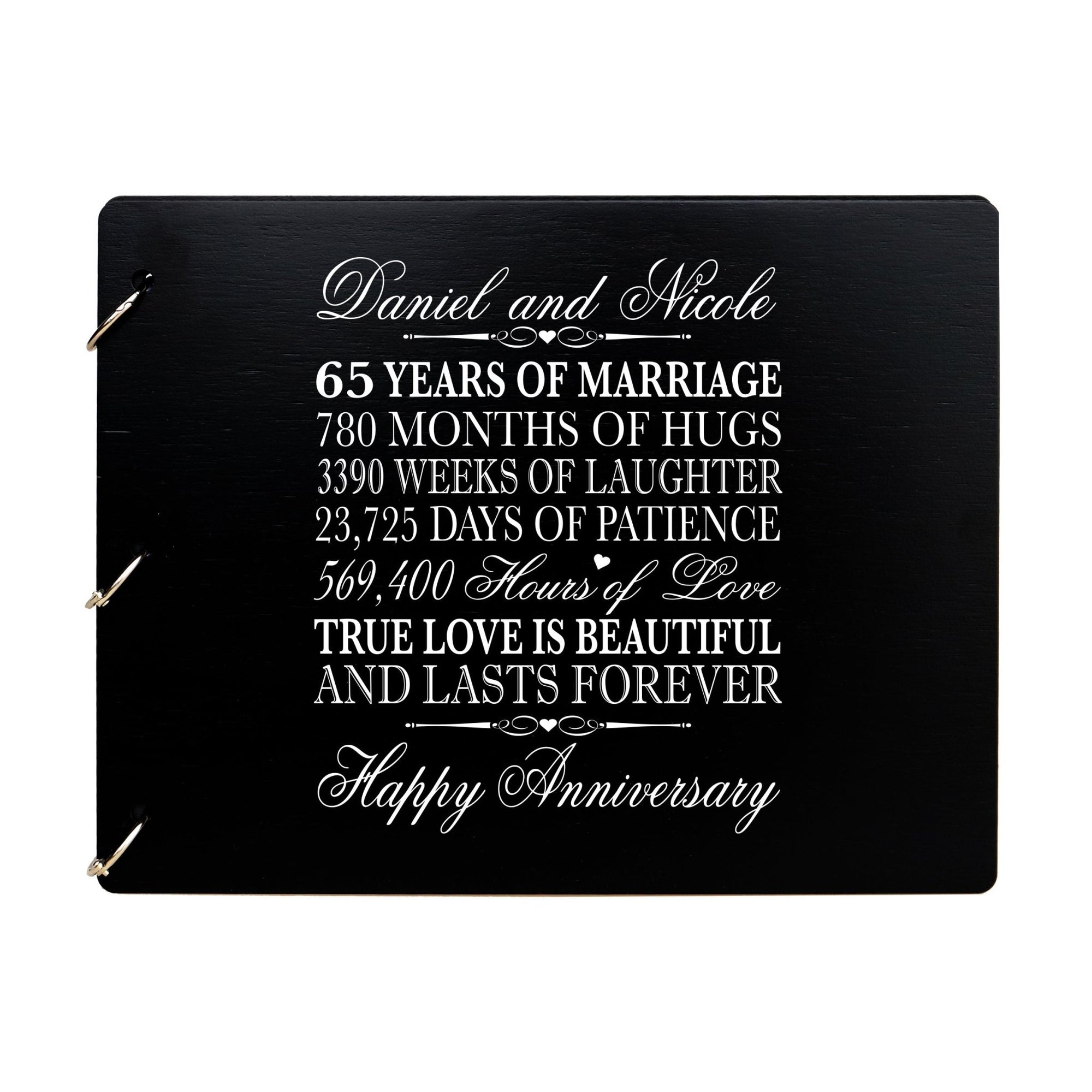 Personalized Guest Book Sign for 65th Wedding Anniversary - True Love Is Beautiful - LifeSong Milestones