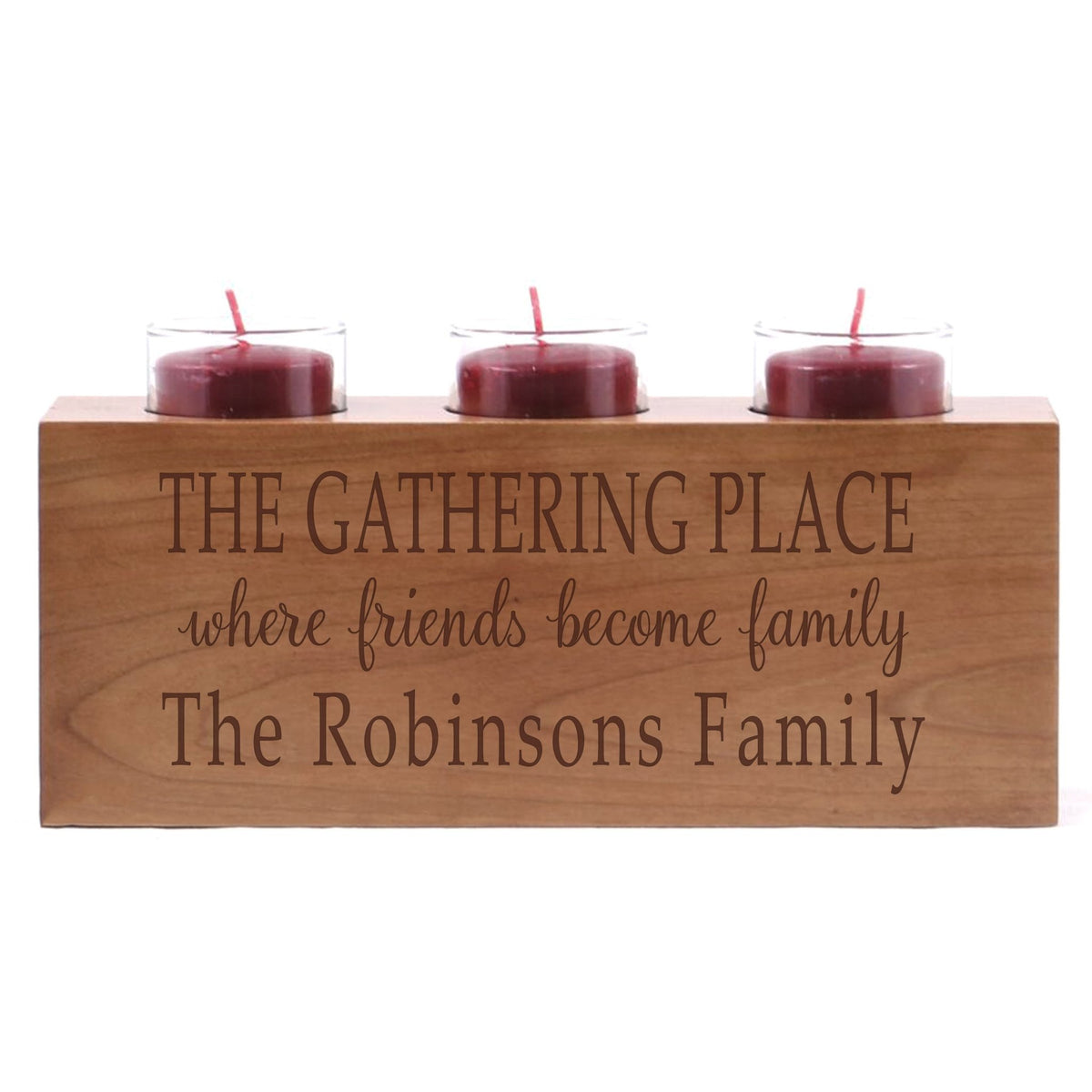 Personalized Handcrafted Cherry Candle Holder - Grateful - LifeSong Milestones
