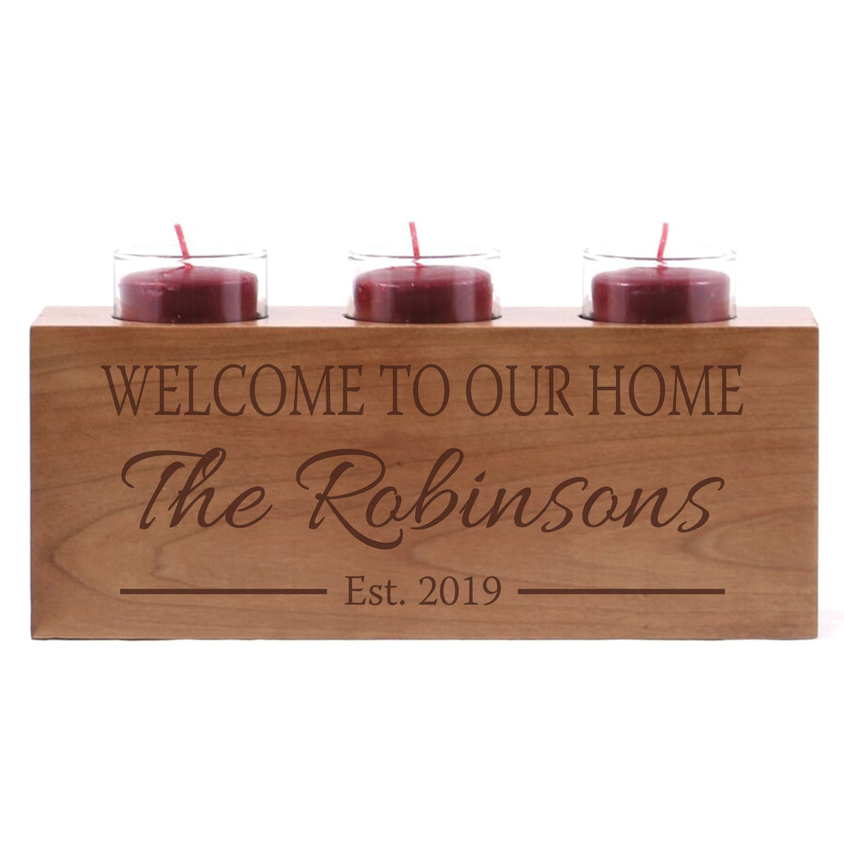 Personalized Handcrafted Cherry Candle Holder - Welcome - LifeSong Milestones