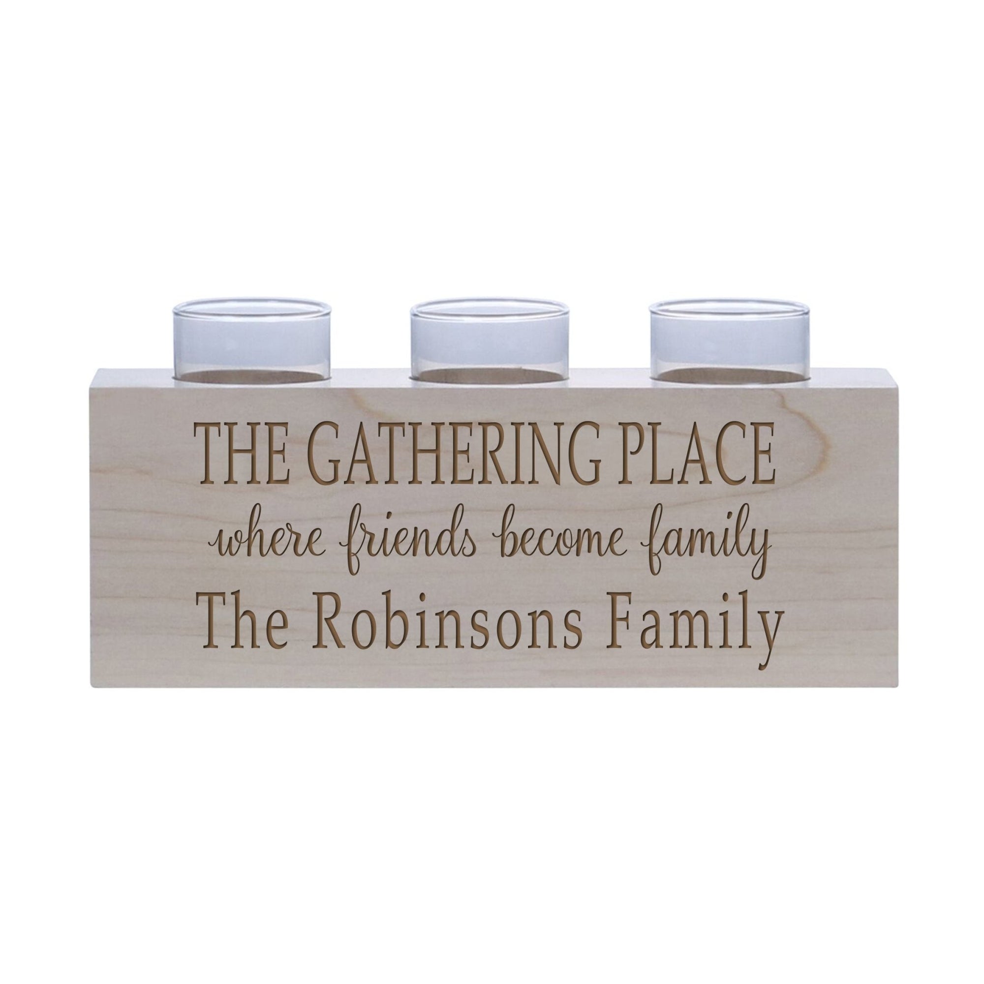 Personalized Handcrafted Maple Candle Holder - Gathering Place - LifeSong Milestones