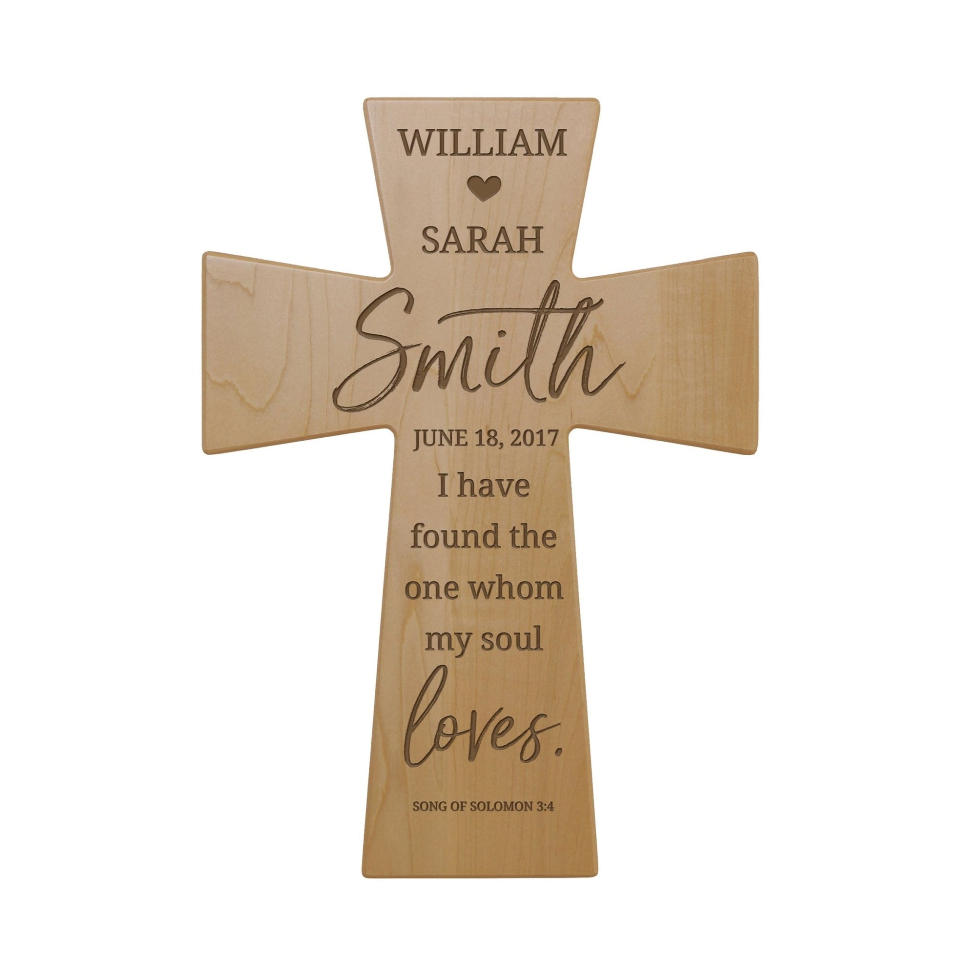 Lifesong Milestones Personalized 4th wedding wall cross – A symbol of enduring love and a perfect anniversary gift for the couple.