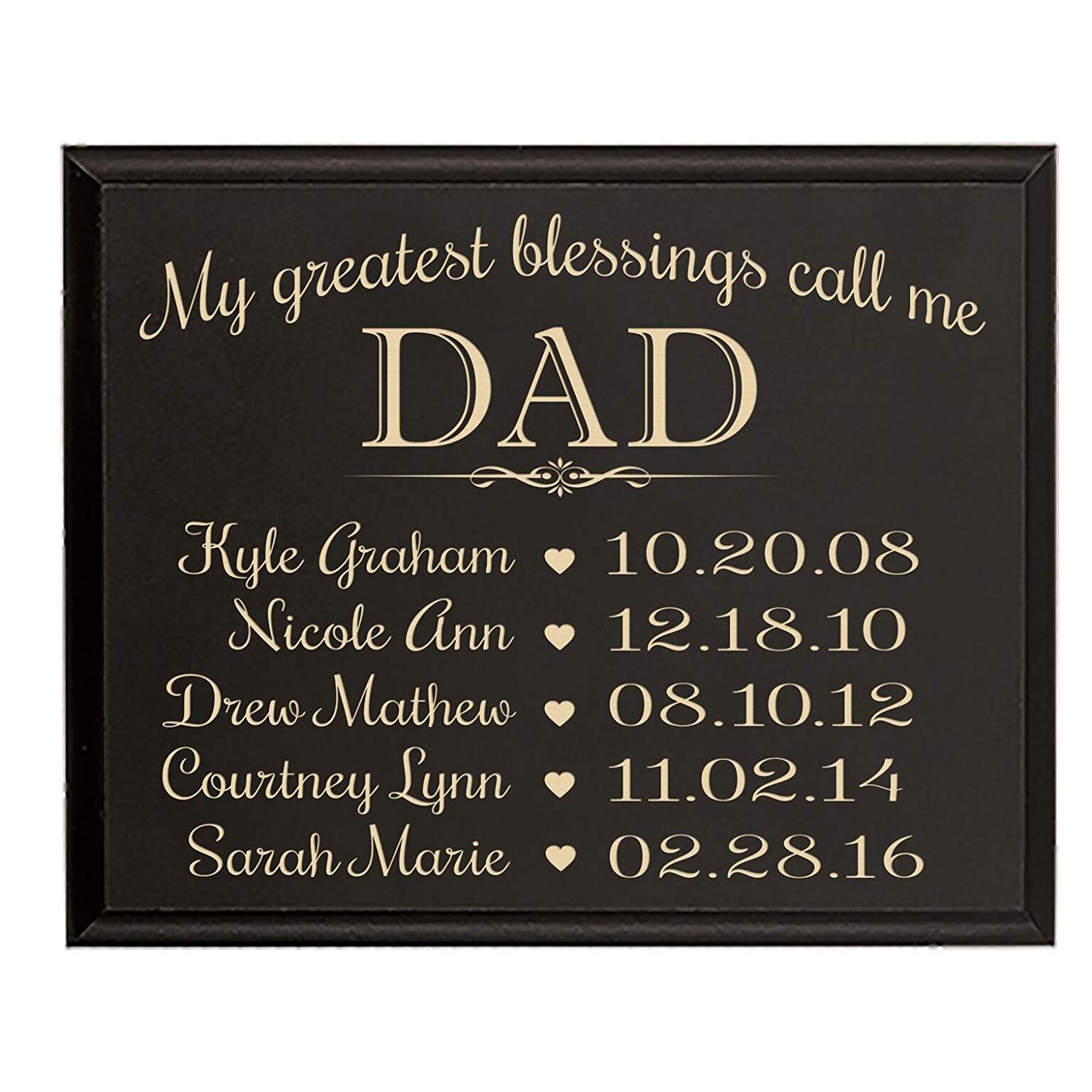 Personalized Hanging Wall Plaque For Dad - My Greatest Blessings - LifeSong Milestones