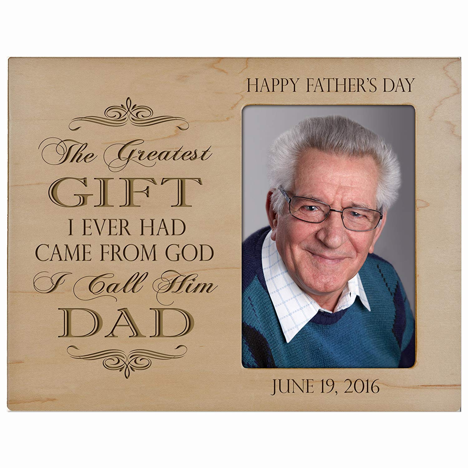 Personalized Happy Fathers Day Engraved Picture Frame - Greatest Gift - LifeSong Milestones