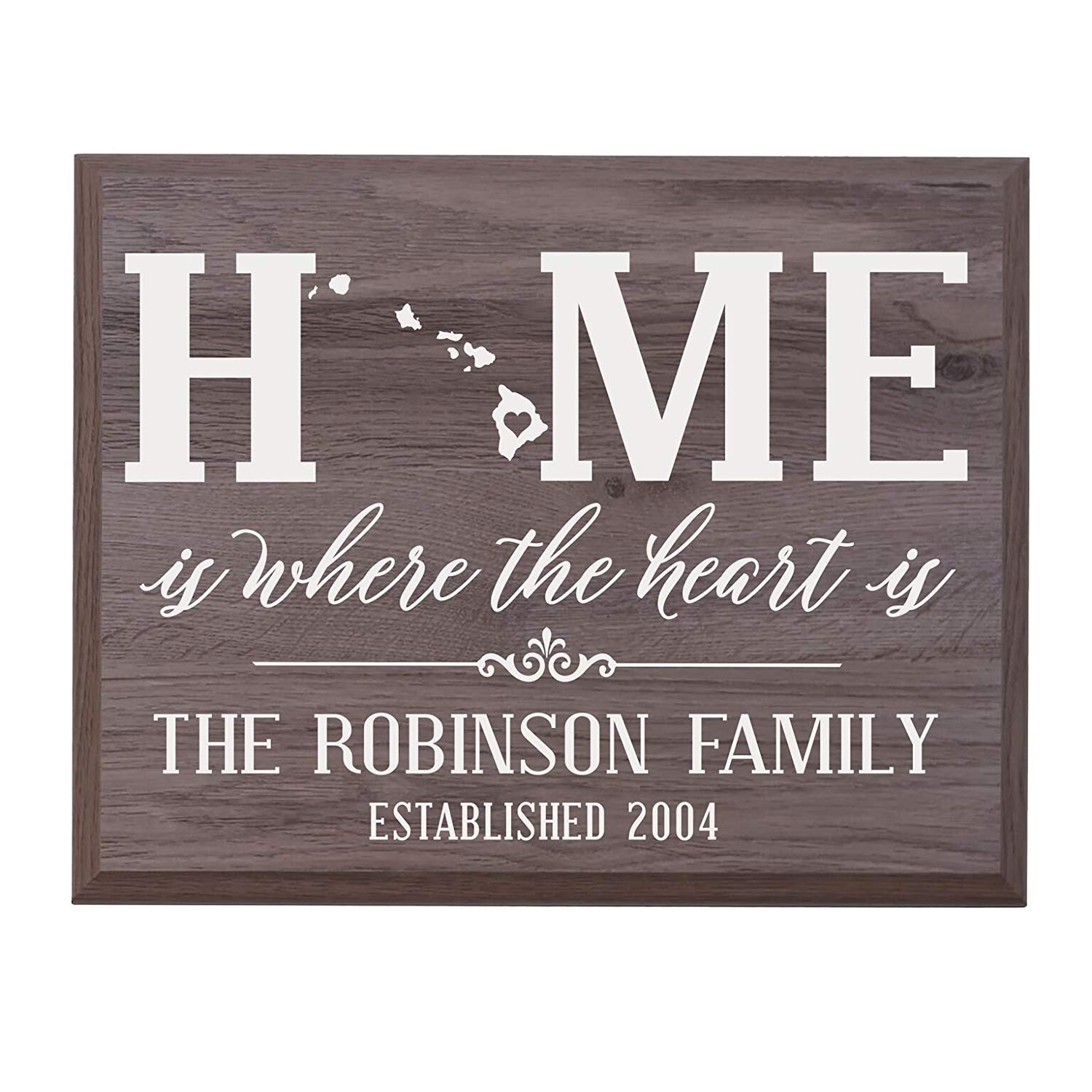 Personalized Hawaii State Home is Where the heart is Sign - LifeSong Milestones