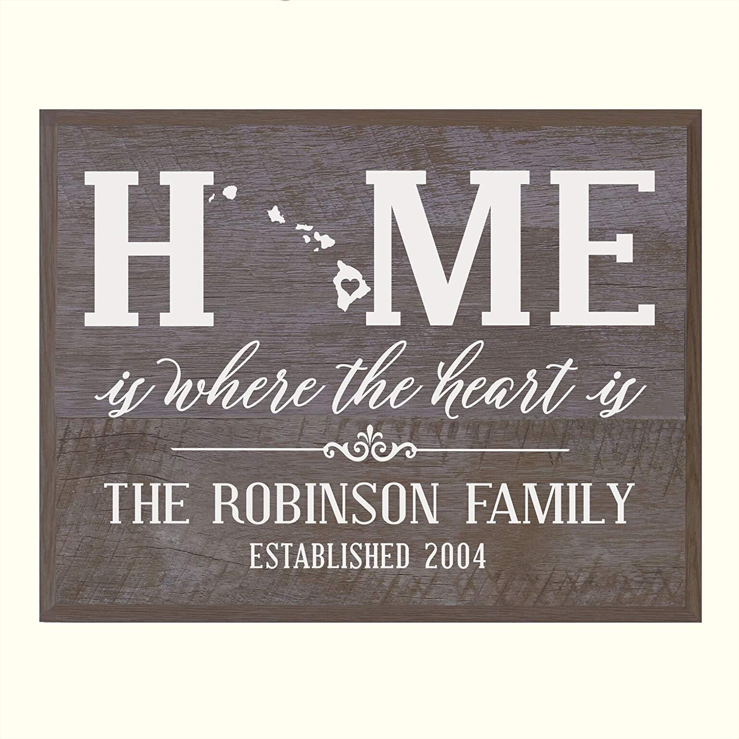 Personalized Hawaii State Home is Where the heart is Sign - LifeSong Milestones