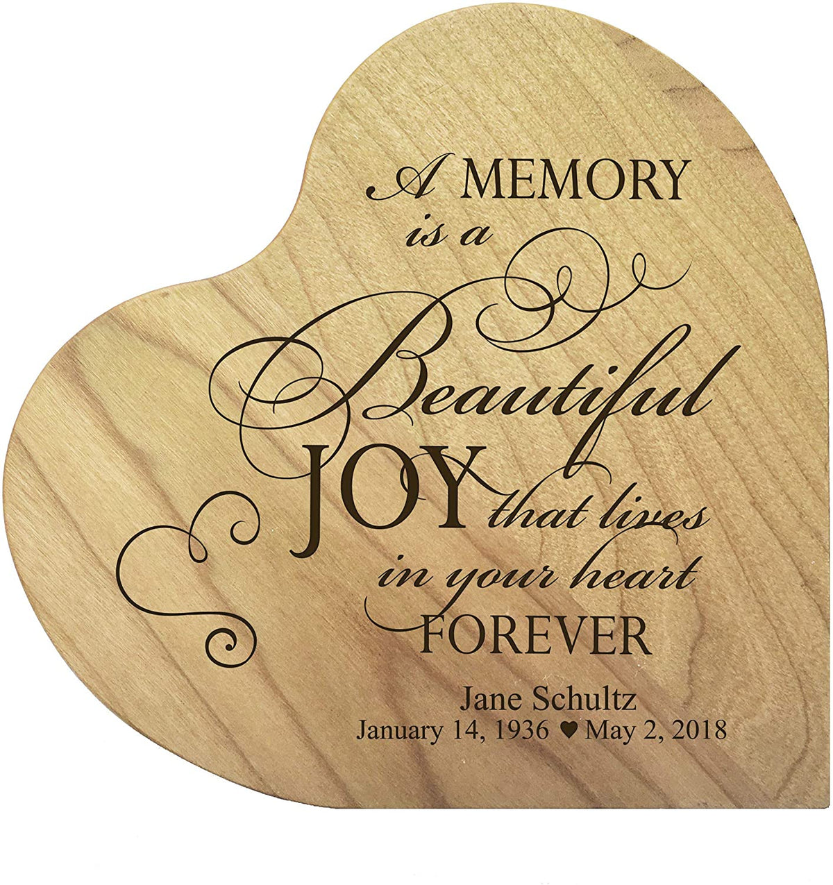 Personalized Heart Block Memorial Sympathy Gift for Loss of Loved One - LifeSong Milestones