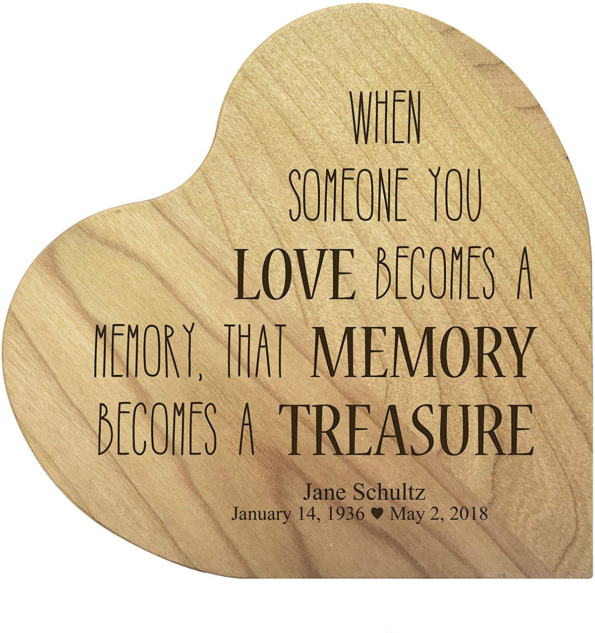 Personalized Heart Block Memorial Sympathy Gift for Loss of Loved One - LifeSong Milestones
