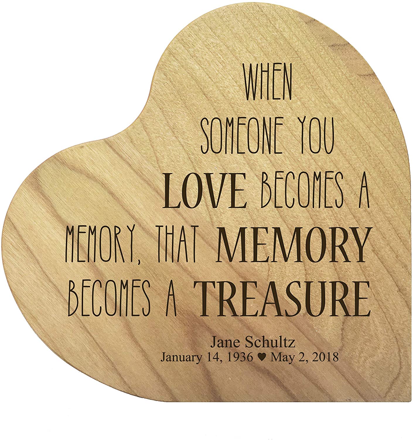 Personalized Heart Block Memorial Sympathy Gift for Loss of Loved One - LifeSong Milestones