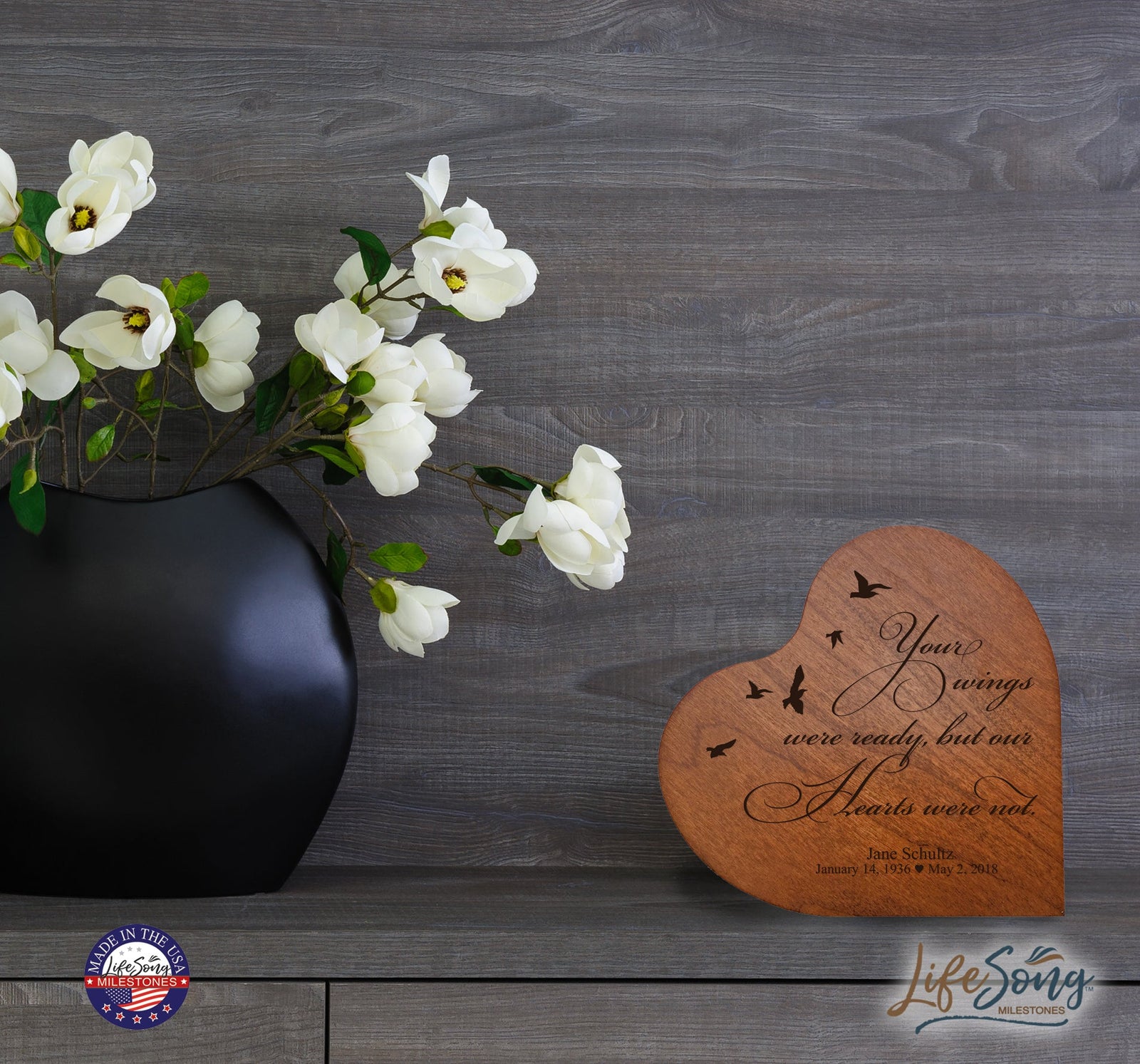 Personalized Heart Block Memorial Sympathy Gift for Loss of Loved One - LifeSong Milestones