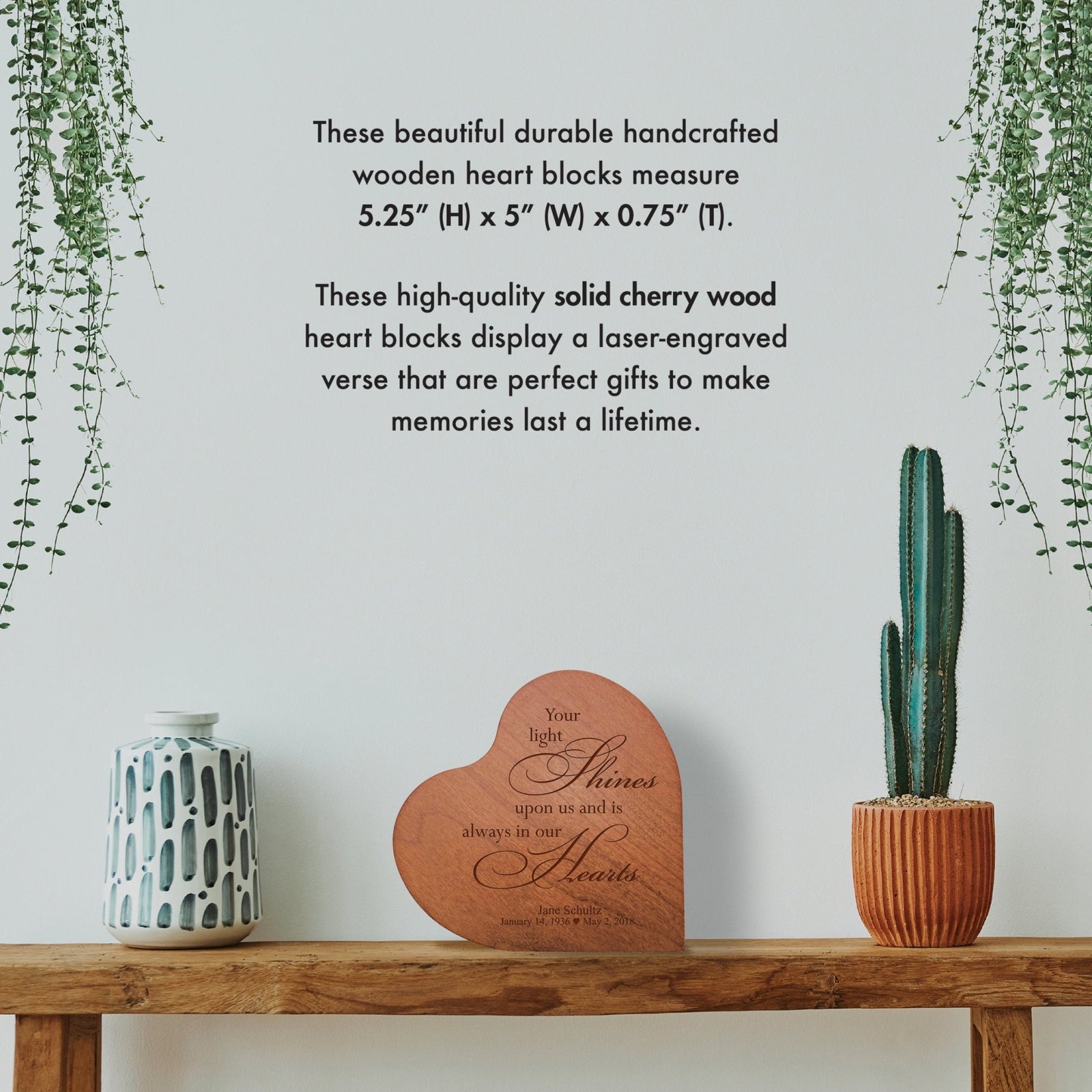 Personalized Heart Block Memorial Sympathy Gift for Loss of Loved One - LifeSong Milestones