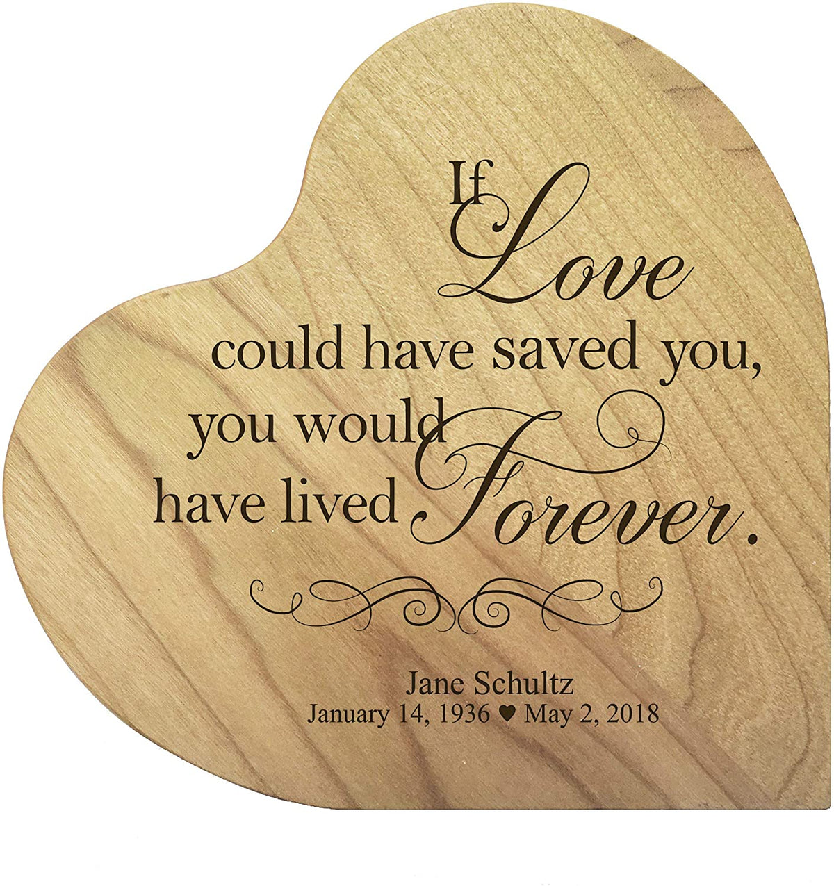 Personalized Heart Block Memorial Sympathy Gift for Loss of Loved One - LifeSong Milestones