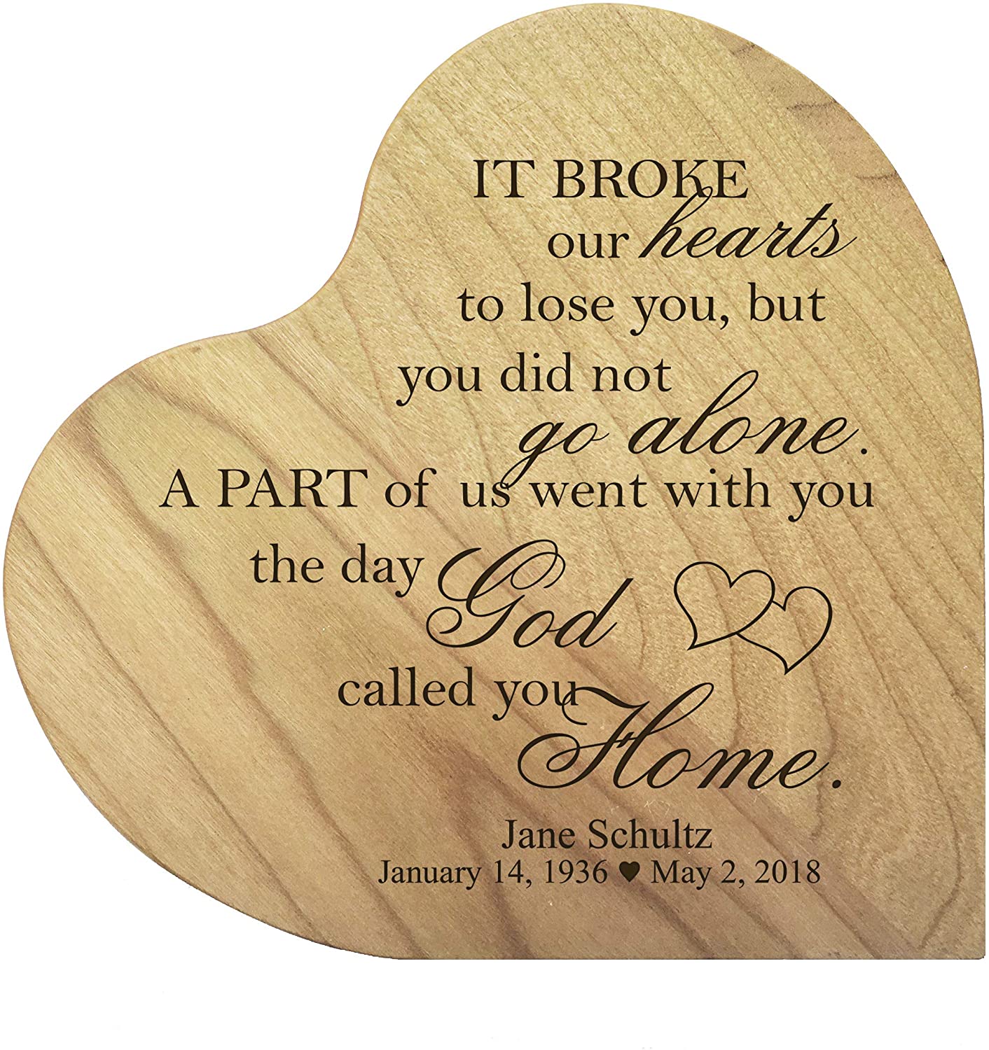 Personalized Heart Block Memorial Sympathy Gift for Loss of Loved One - LifeSong Milestones