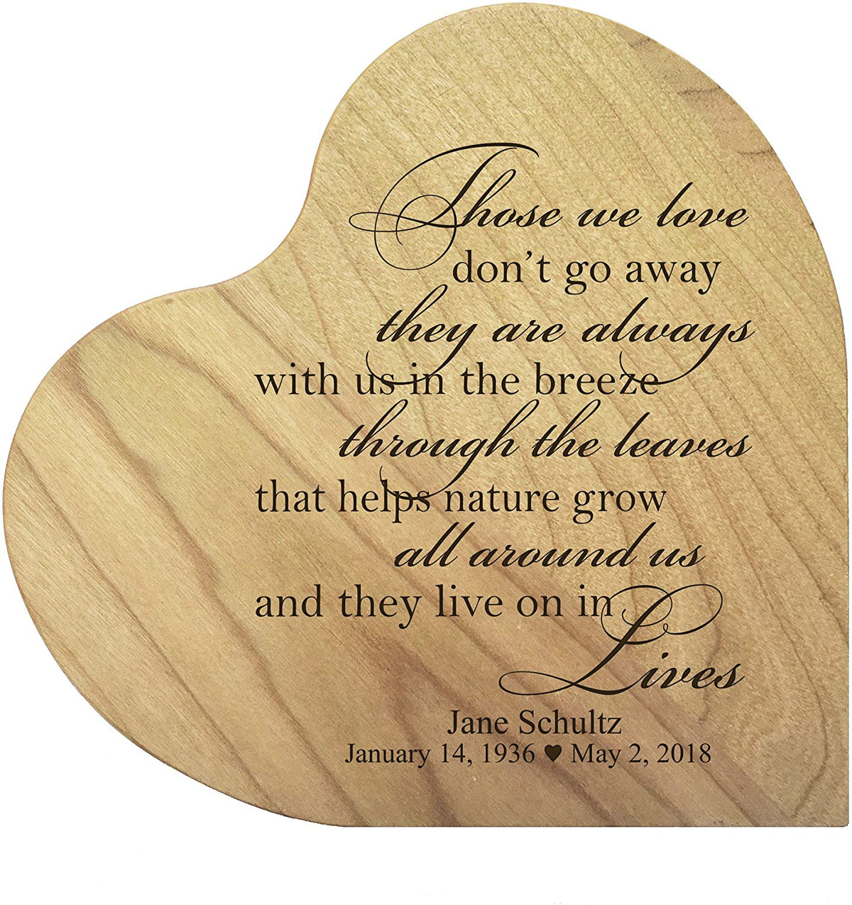 Personalized Heart Block Memorial Sympathy Gift for Loss of Loved One - LifeSong Milestones