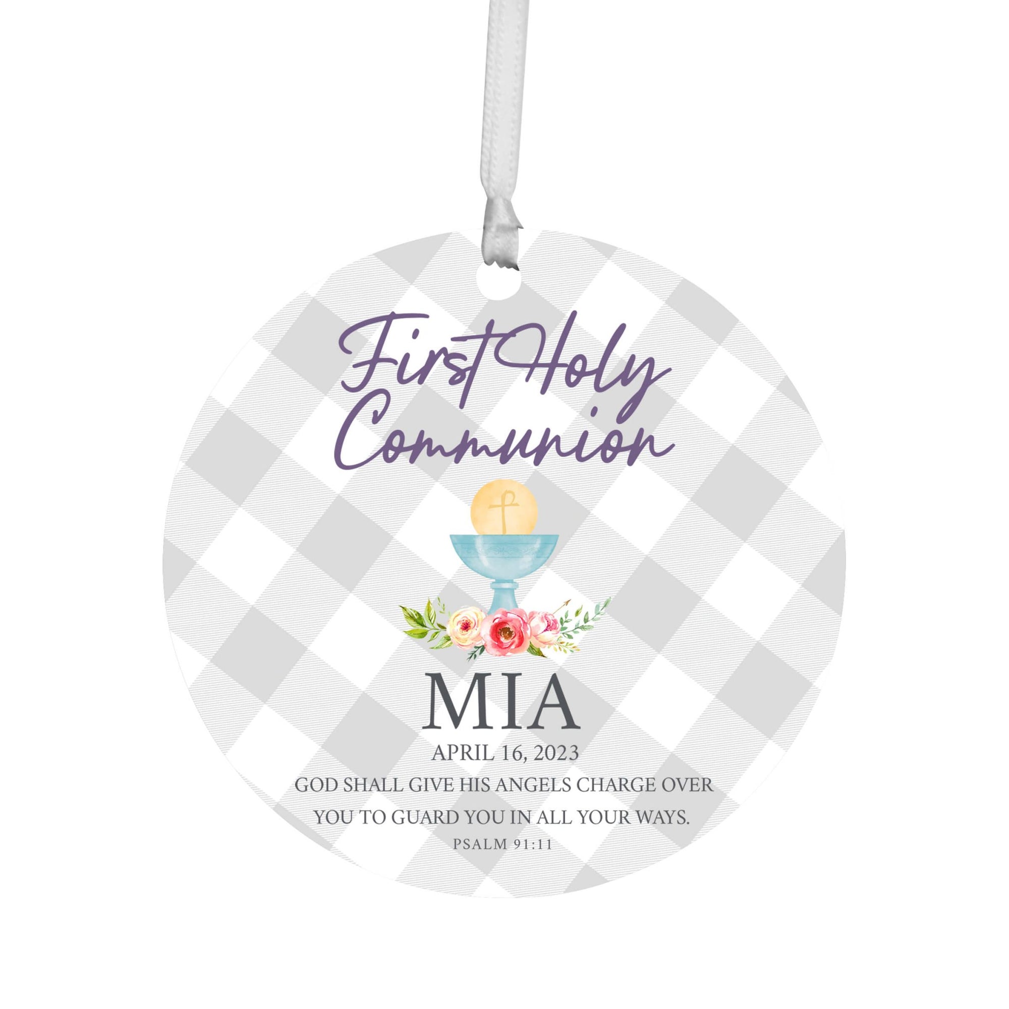 Personalized Holy Communion Wooden Ornament - May The Grace - LifeSong Milestones