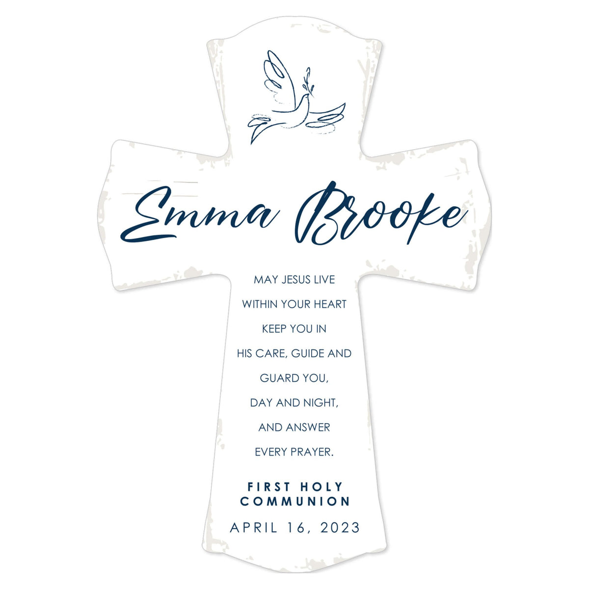 Personalized Holy Communion Wooden Wall Cross - LifeSong Milestones