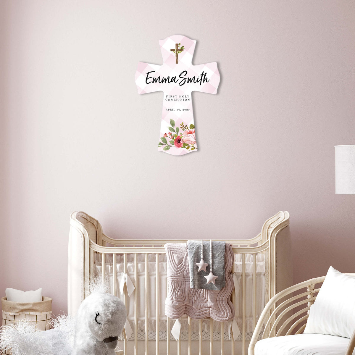 Personalized Holy Communion Wooden Wall Cross - LifeSong Milestones