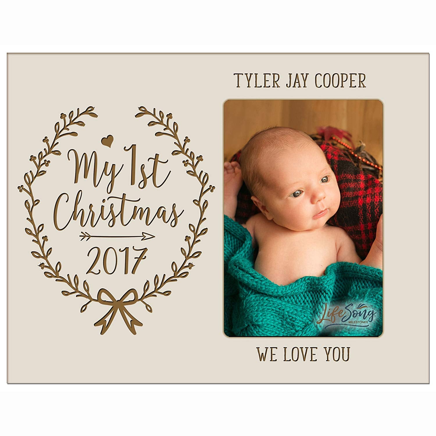 Personalized Home Christmas Arrow Design Photo Frame Holds 4x6 Photograph - LifeSong Milestones