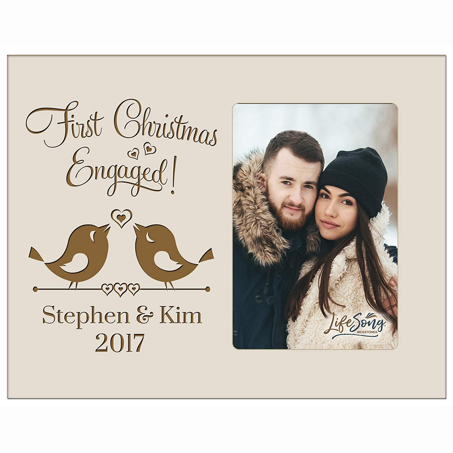 Personalized Home Christmas Bird Design Photo Frame Holds 4x6 Photograph - LifeSong Milestones