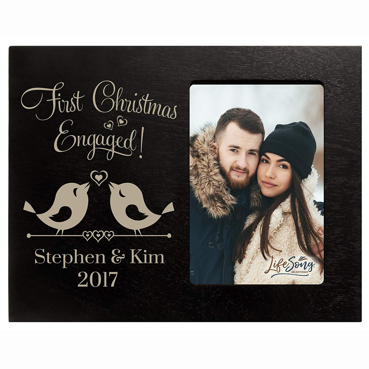 Personalized Home Christmas Bird Design Photo Frame Holds 4x6 Photograph - LifeSong Milestones