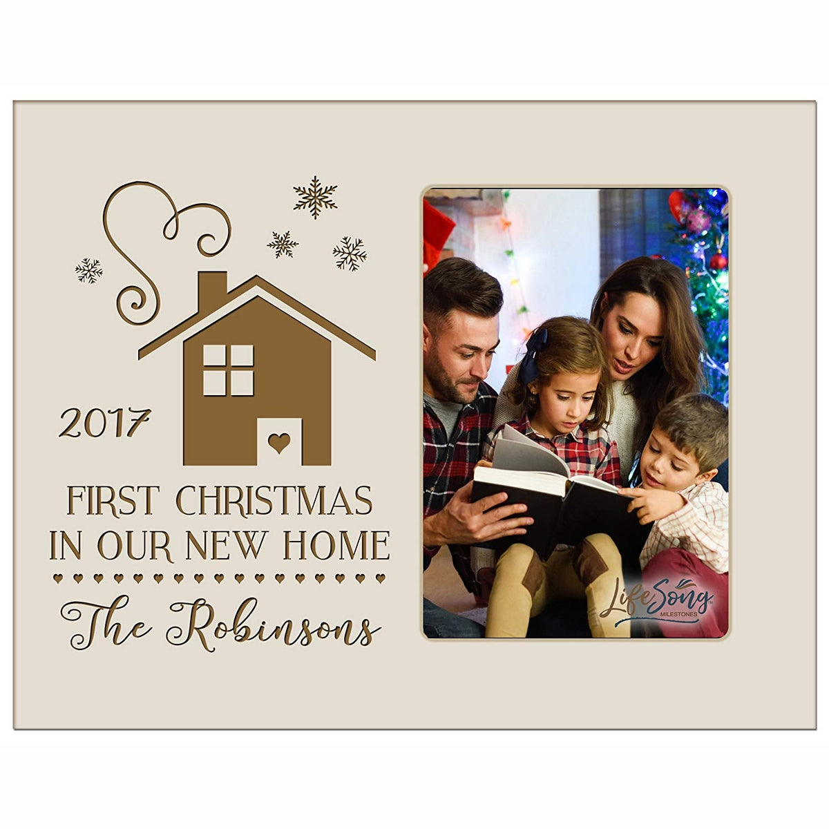Personalized Home Christmas Photo Frame Holds 4x6 Photograph - LifeSong Milestones