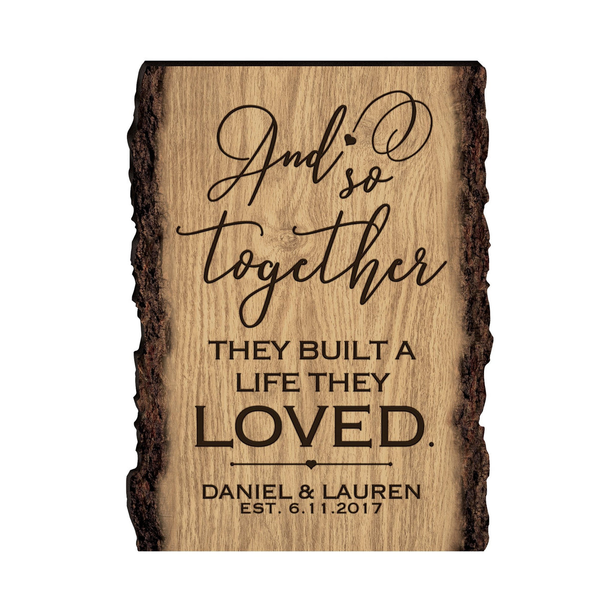 Personalized Home & Family Wooden Barky Plaque 12x9in - LifeSong Milestones