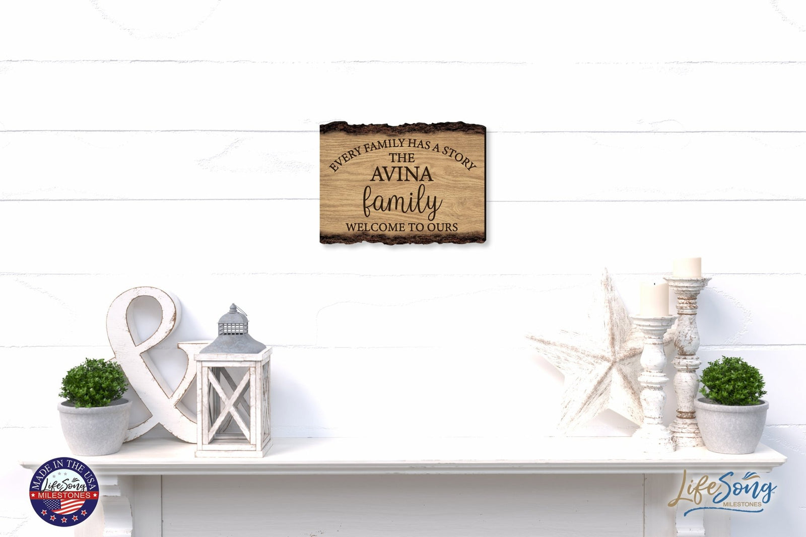 Personalized Home & Family Wooden Barky Plaque 12x9in - Every Family Has - LifeSong Milestones
