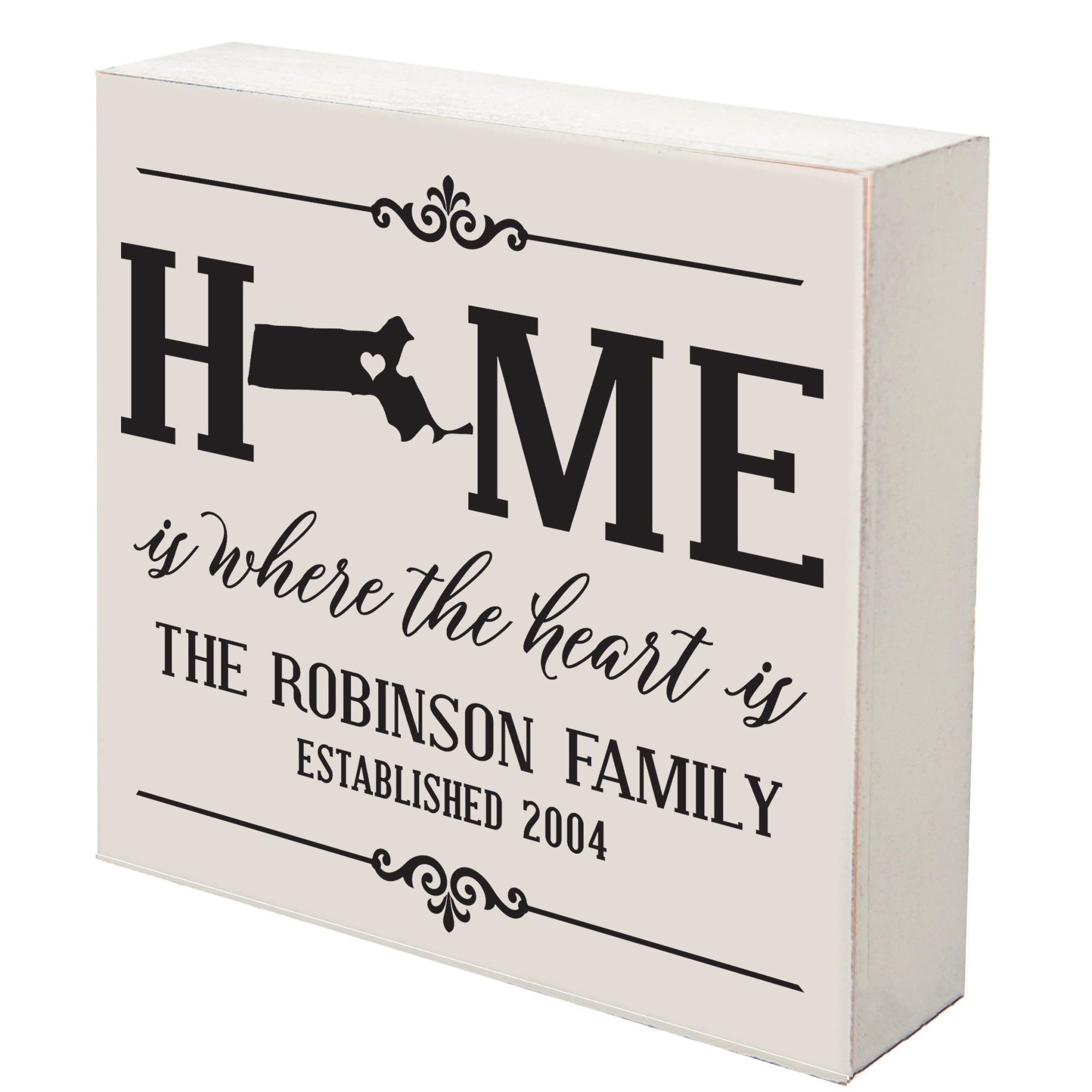 Personalized Home State Shadow Box 10x10 - Massachusetts - LifeSong Milestones