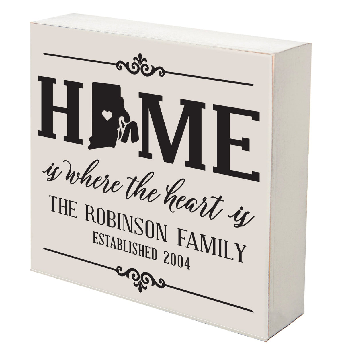 Personalized Home State Shadow Box 10x10 - Rhode Island - LifeSong Milestones