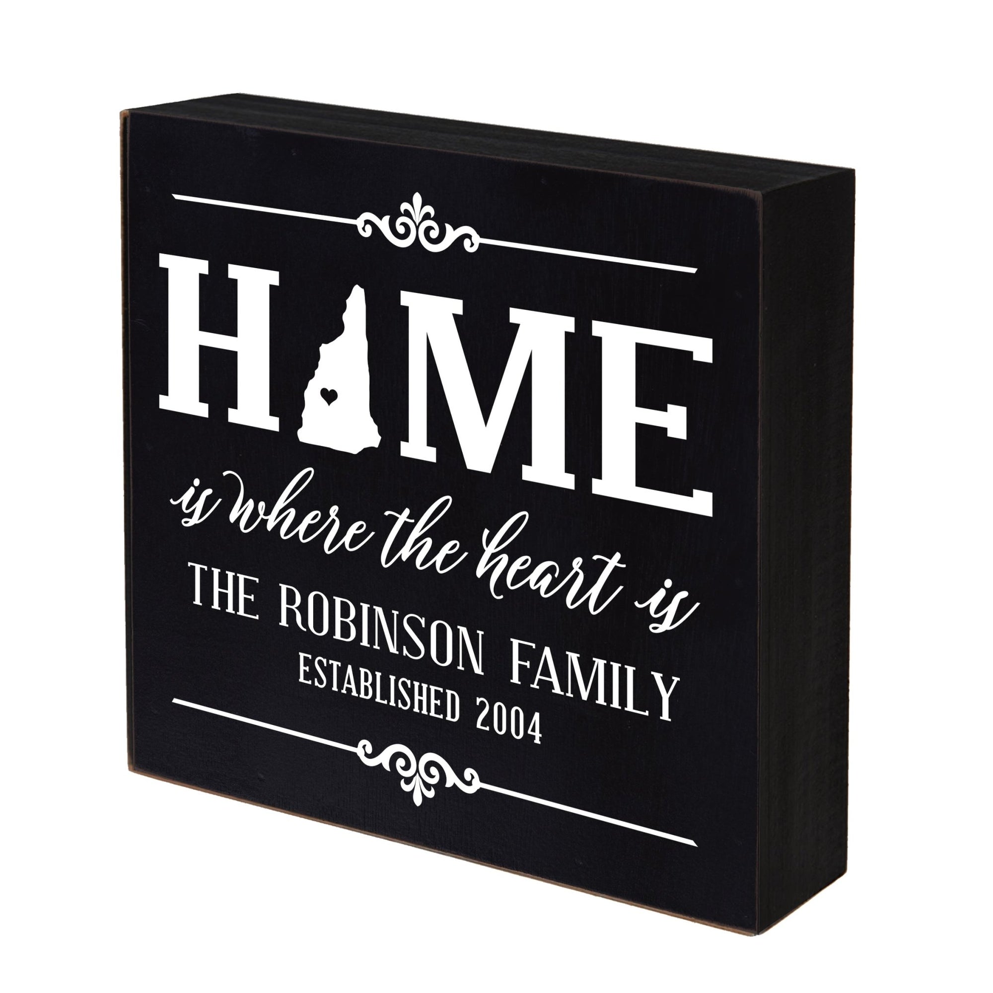 Personalized Home State Shadow Box 6x6 - New Hampshire - LifeSong Milestones