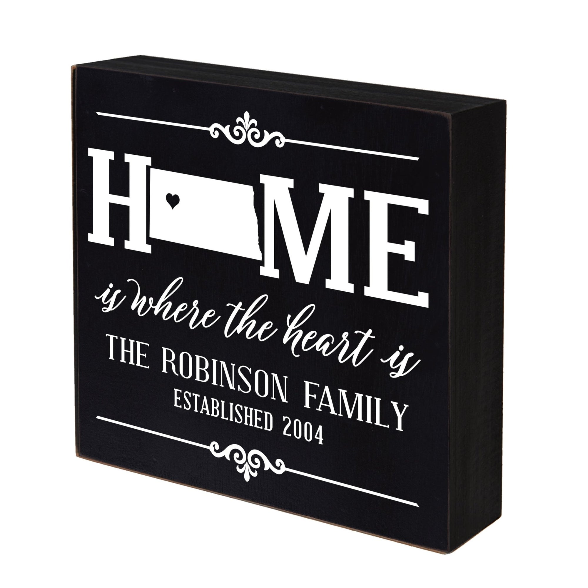 Personalized Home State Shadow Box 6x6 - North Dakota - LifeSong Milestones