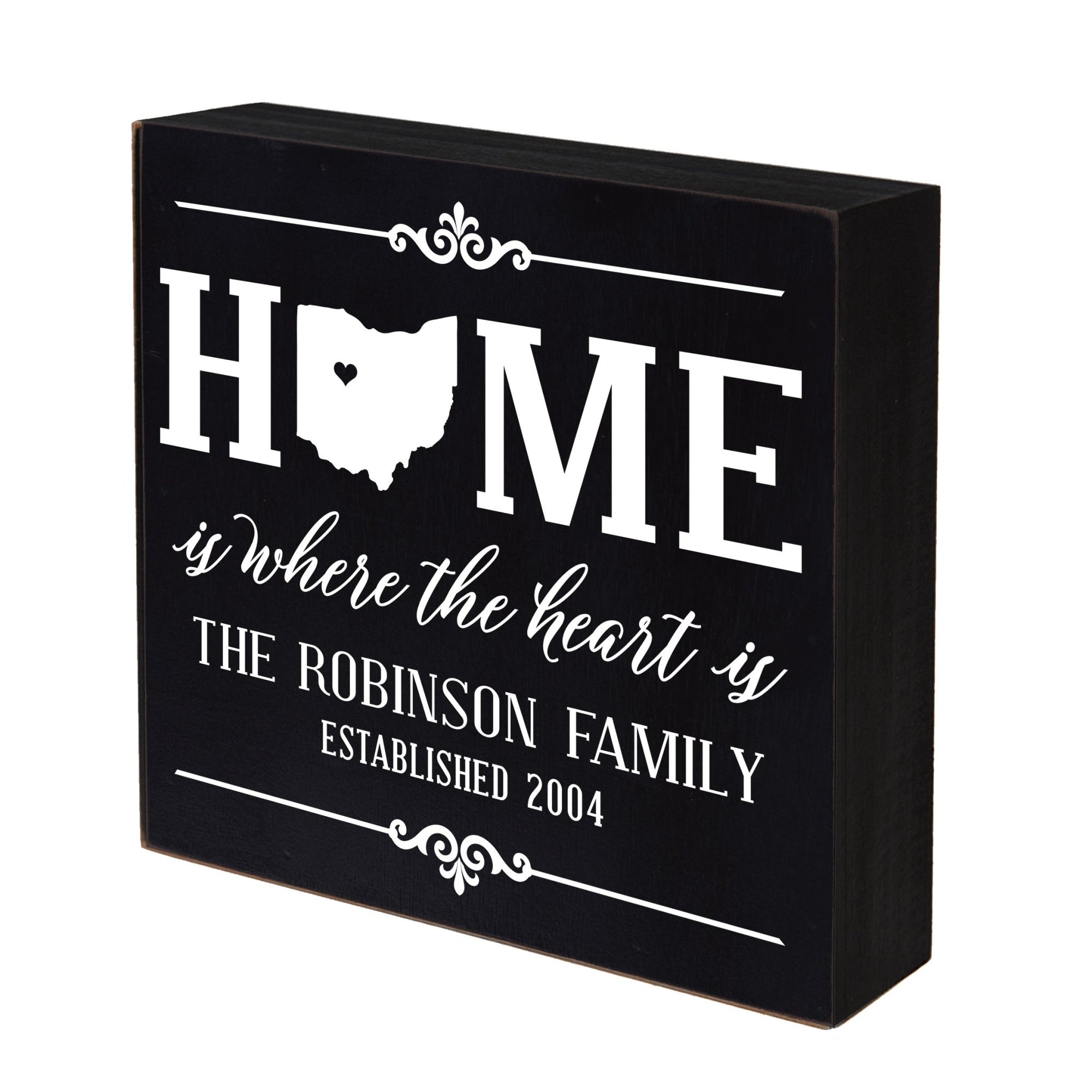 Personalized Home State Shadow Box 6x6 - Ohio - LifeSong Milestones