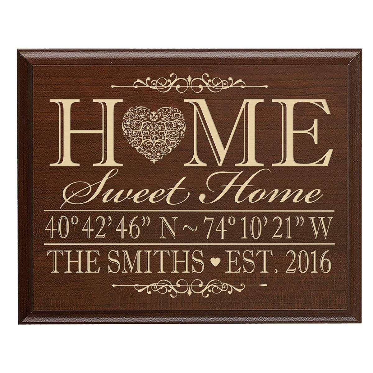 Personalized Home Wall Plaque Decor - Home Sweet Home - LifeSong Milestones