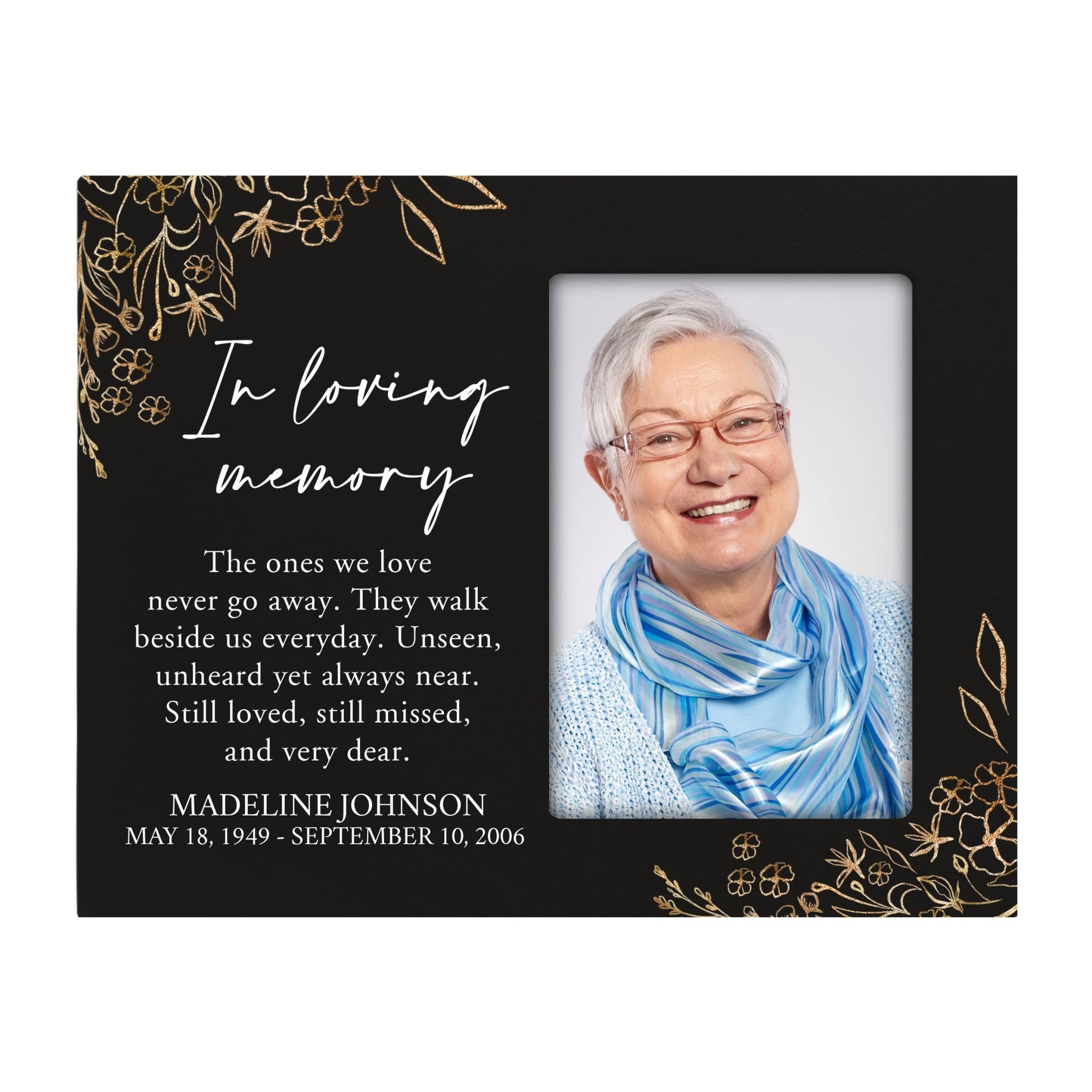 Personalized Horizontal 8x10 Wooden Memorial Picture Frame Holds 4x6 Photo - In Loving Memory (Love) - LifeSong Milestones