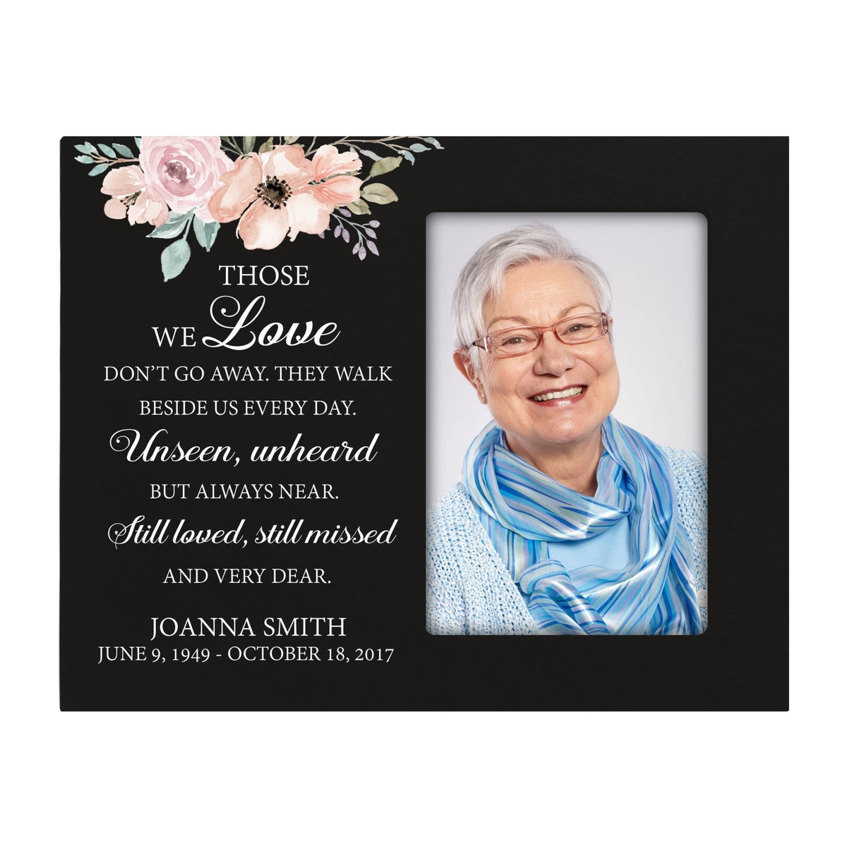 Personalized Horizontal 8x10 Wooden Memorial Picture Frame Holds 4x6 Photo - Those We Love Don’t Go (Thought) - LifeSong Milestones