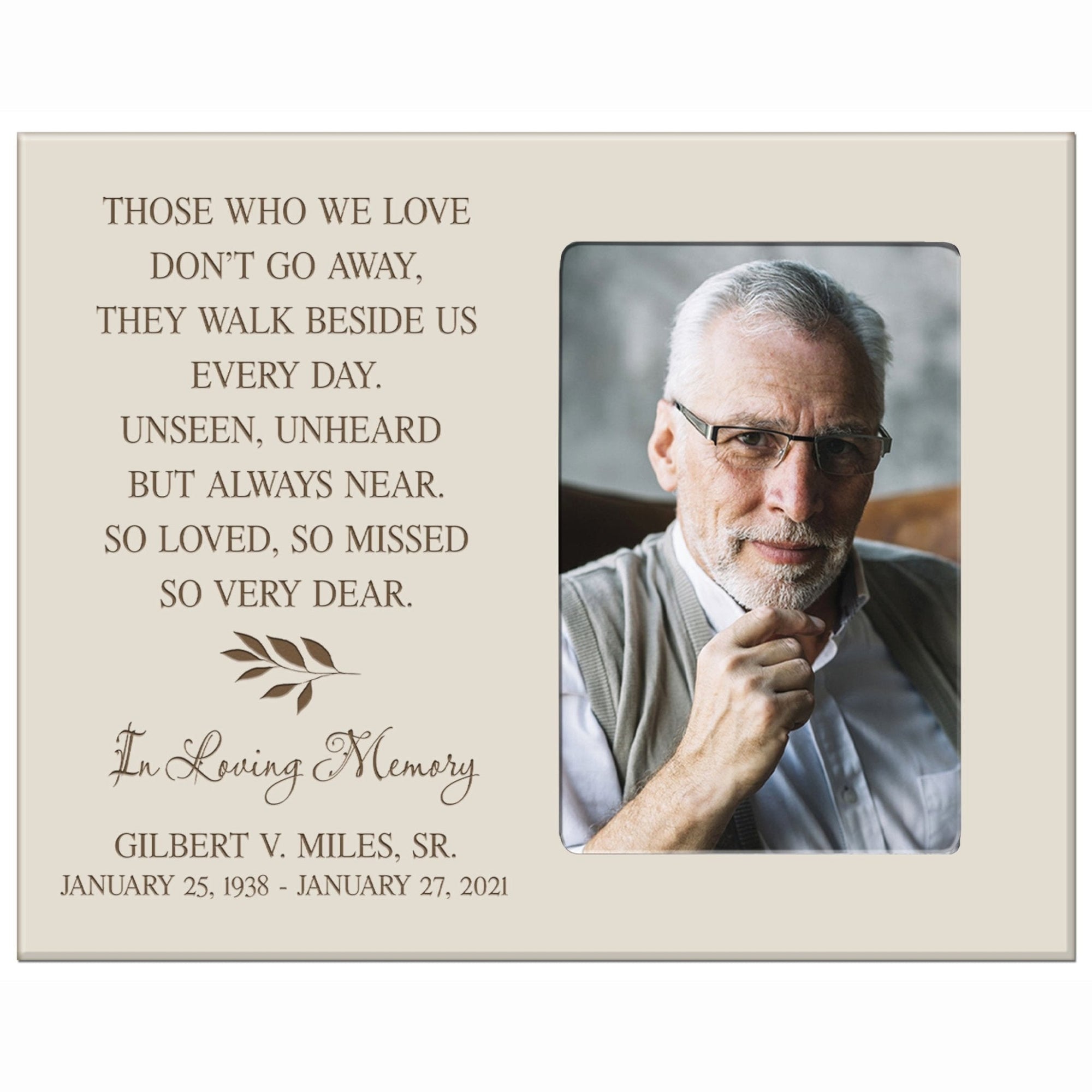 Personalized Horizontal 8x10 Wooden Memorial Picture Frame Holds 4x6 Photo - Those Who We Love - LifeSong Milestones
