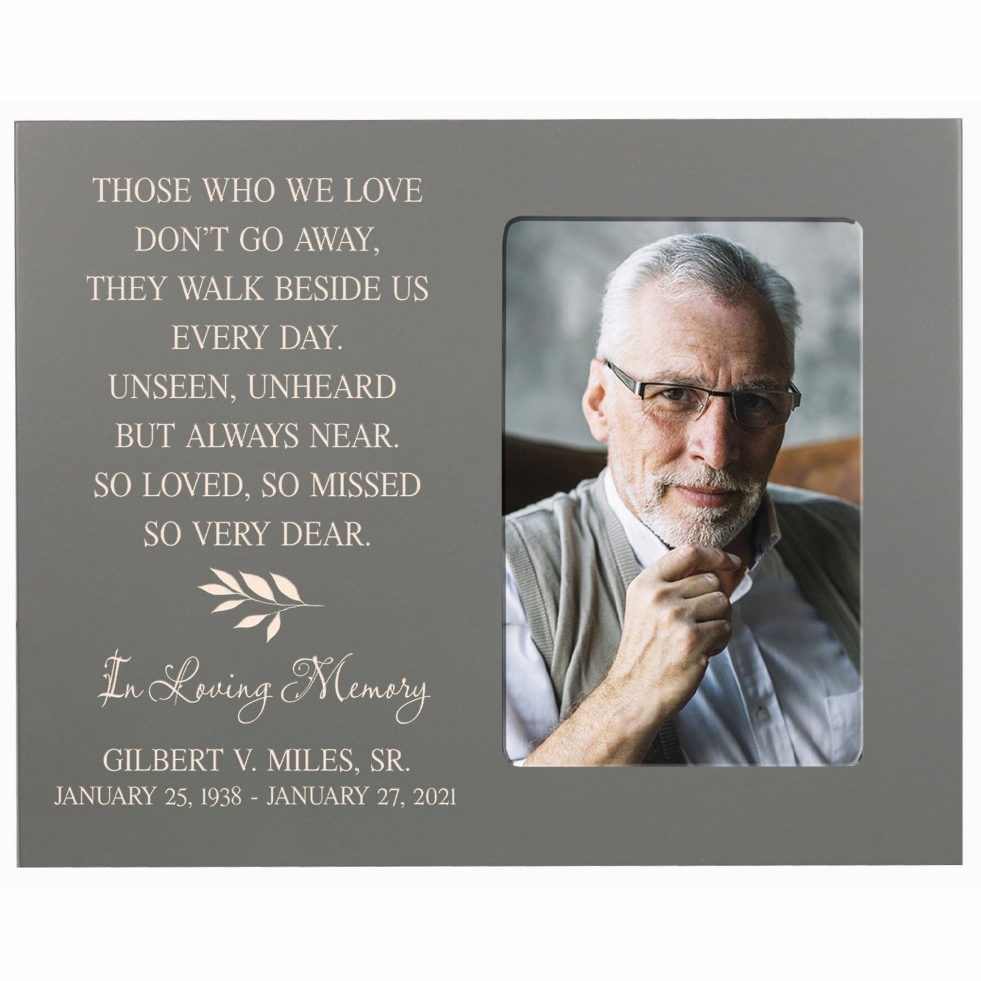 Personalized Horizontal 8x10 Wooden Memorial Picture Frame Holds 4x6 Photo - Those Who We Love - LifeSong Milestones