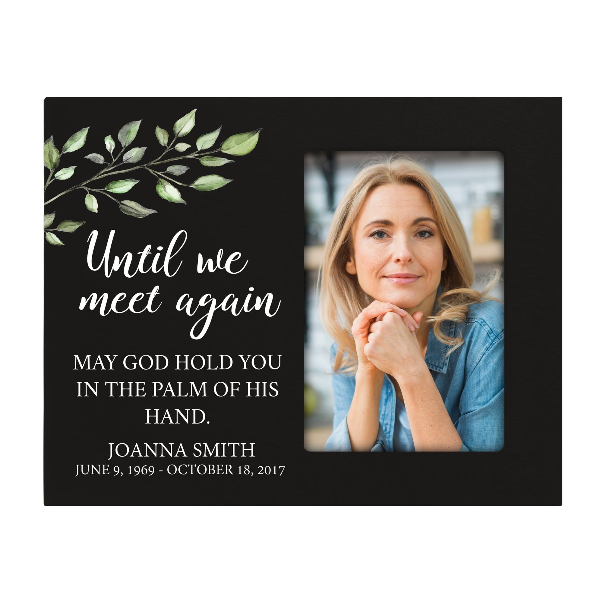 Personalized Horizontal 8x10 Wooden Memorial Picture Frame Holds 4x6 Photo - Until We Meet Again (Black) - LifeSong Milestones