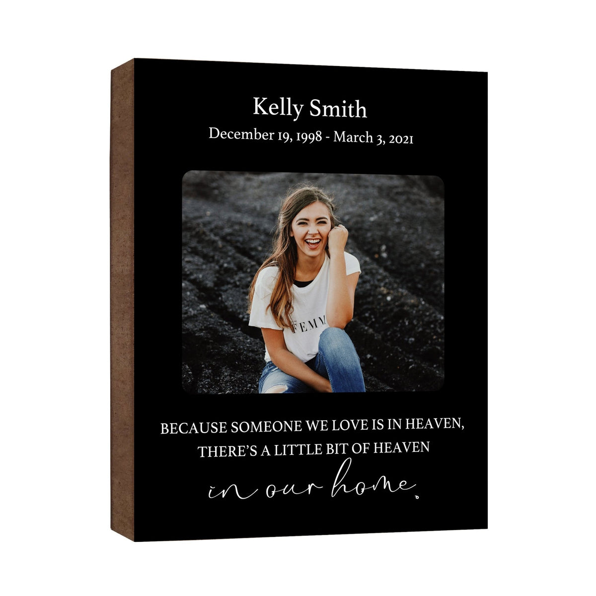Personalized Human Memorial Black Photo &amp; Inspirational Verse Bereavement Wall Décor &amp; Sympathy Gift Ideas - Because Someone - LifeSong Milestones