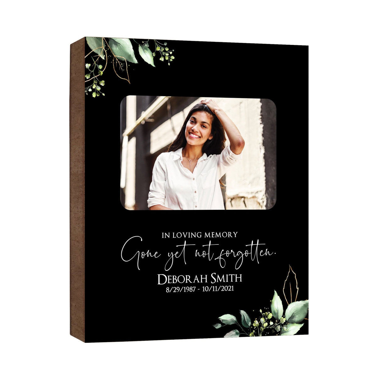 Personalized Human Memorial Black Photo & Inspirational Verse Bereavement Wall Décor & Sympathy Gift Ideas - In Loving Memory - LifeSong Milestones