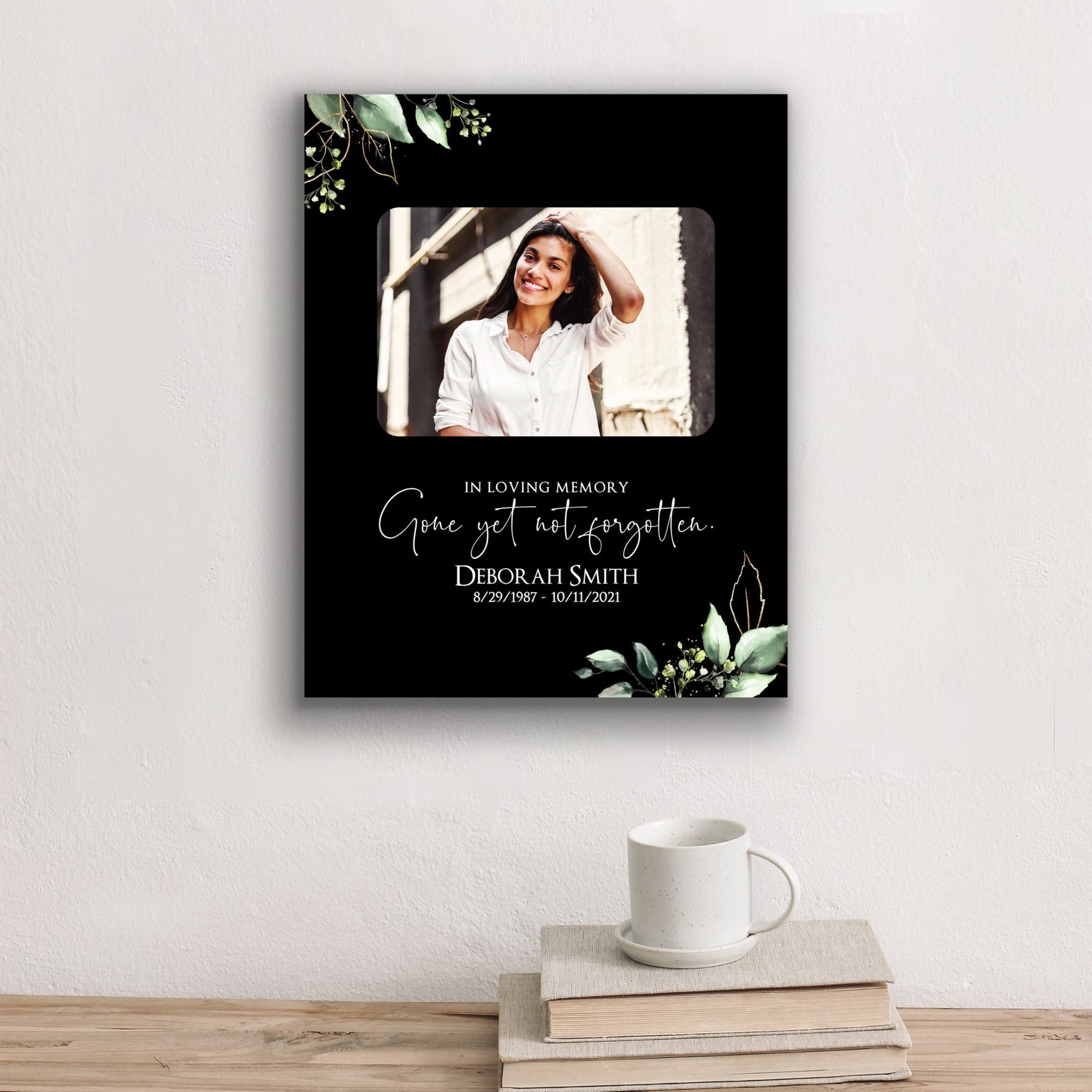 Personalized Human Memorial Black Photo & Inspirational Verse Bereavement Wall Décor & Sympathy Gift Ideas - In Loving Memory - LifeSong Milestones