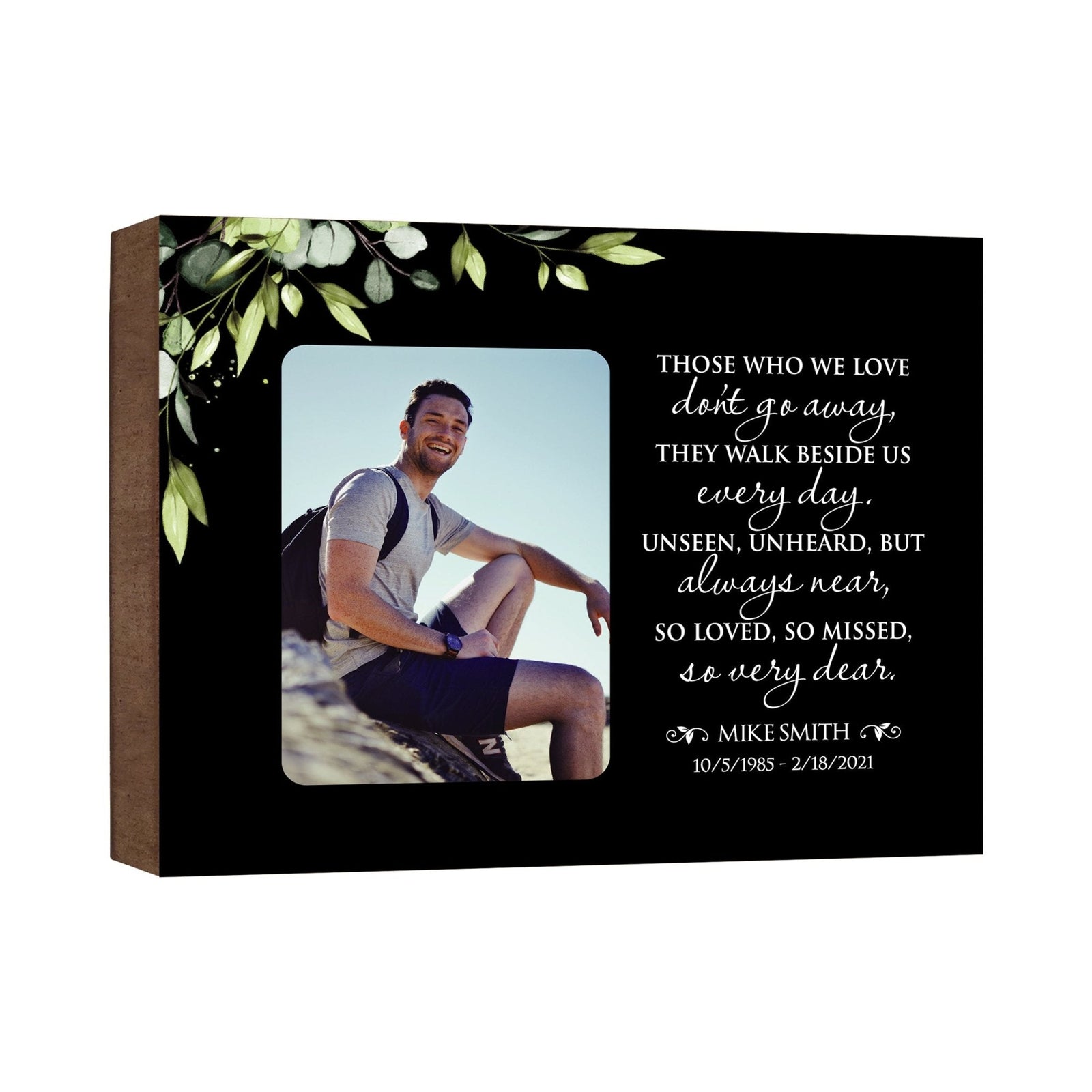 Personalized Human Memorial Black Photo & Inspirational Verse Bereavement Wall Décor & Sympathy Gift Ideas - Those Who We Love - LifeSong Milestones