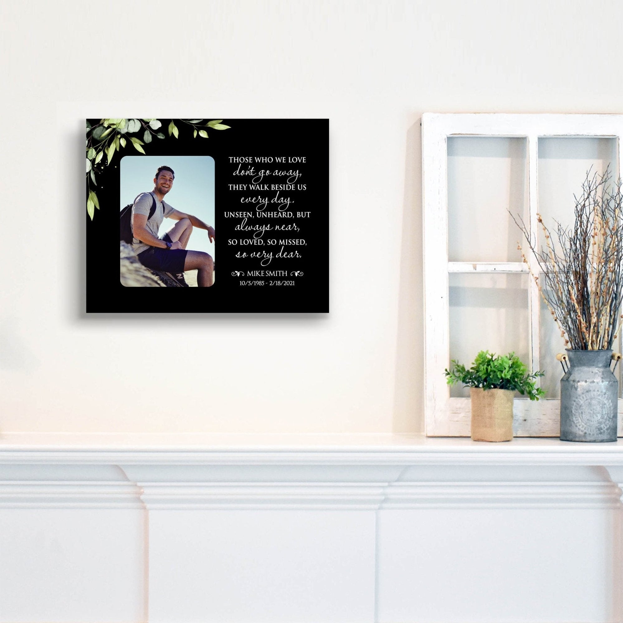 Personalized Human Memorial Black Photo & Inspirational Verse Bereavement Wall Décor & Sympathy Gift Ideas - Those Who We Love - LifeSong Milestones