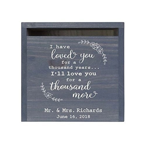 Personalized I Have Loved You Wedding Card Box with Front Slot - LifeSong Milestones