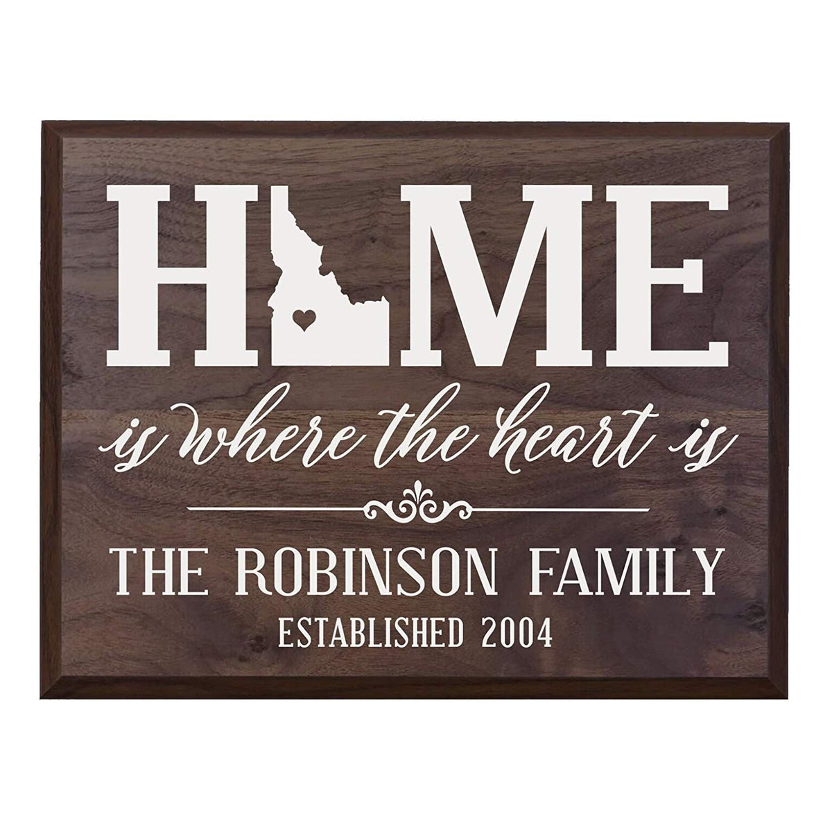 Personalized Idaho State Home is Where the heart is Sign - LifeSong Milestones