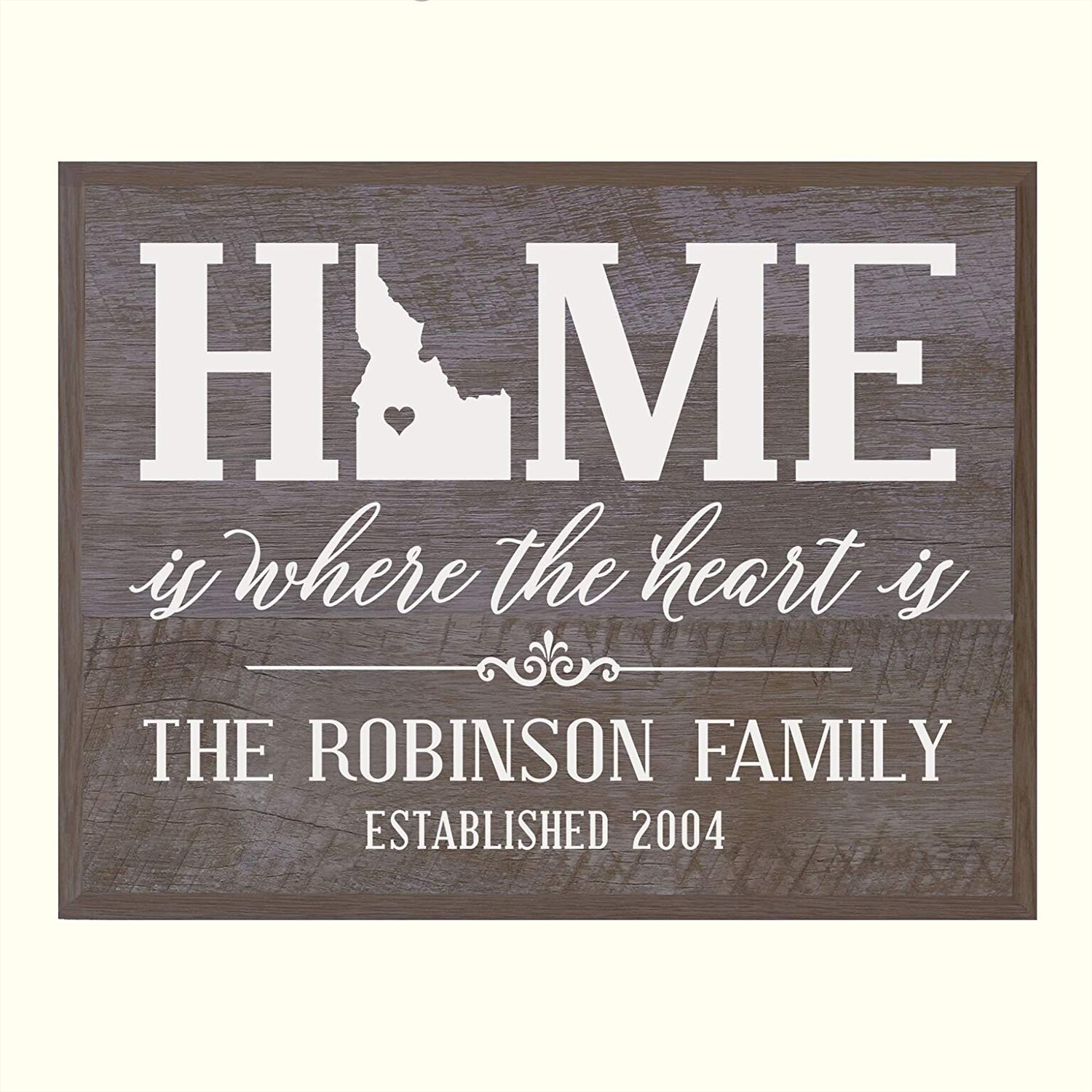 Personalized Idaho State Home is Where the heart is Sign - LifeSong Milestones